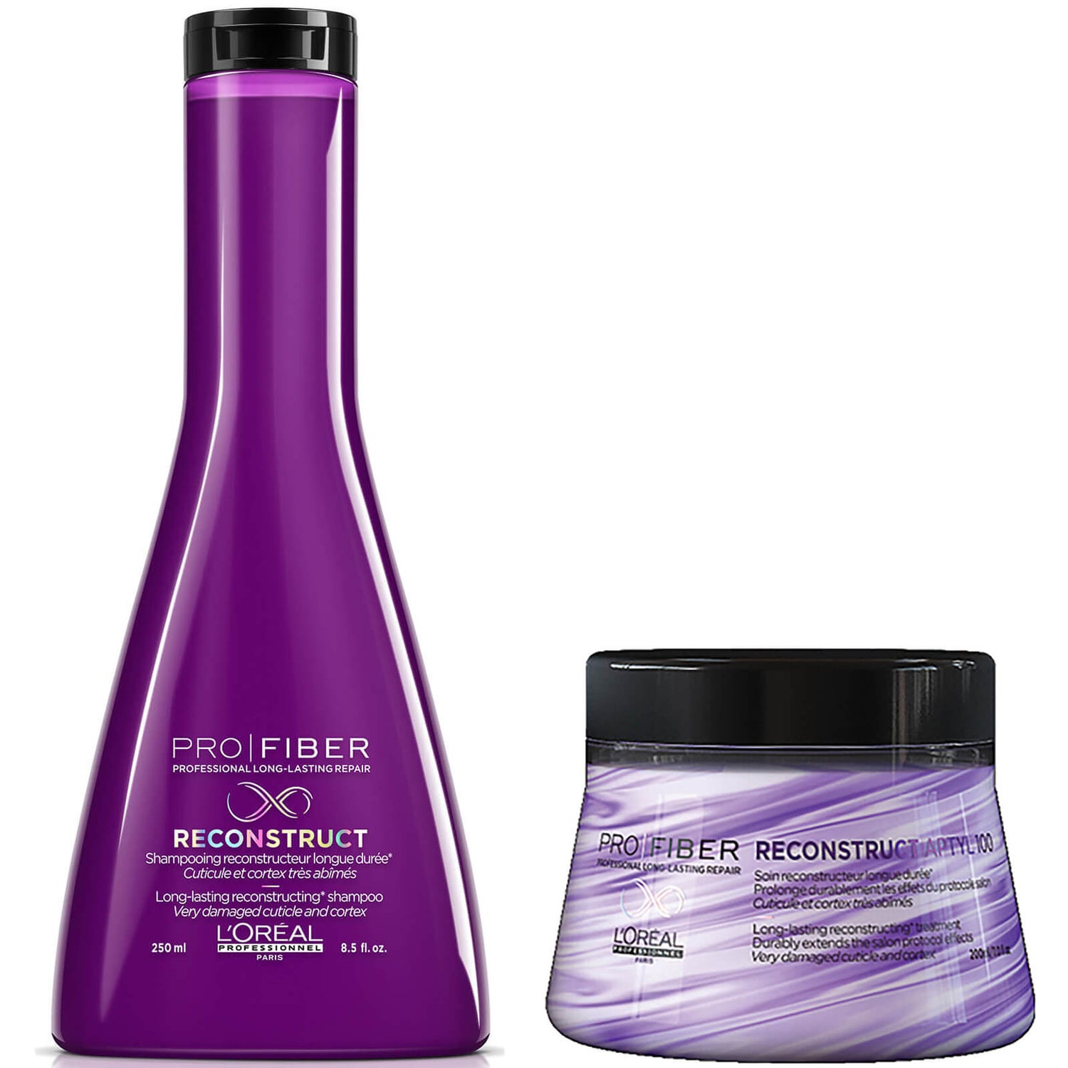 L'Oréal Professionnel Pro Fiber Reconstruct Very Damaged Hair Shampoo and  Treatment Duo - FREE Delivery