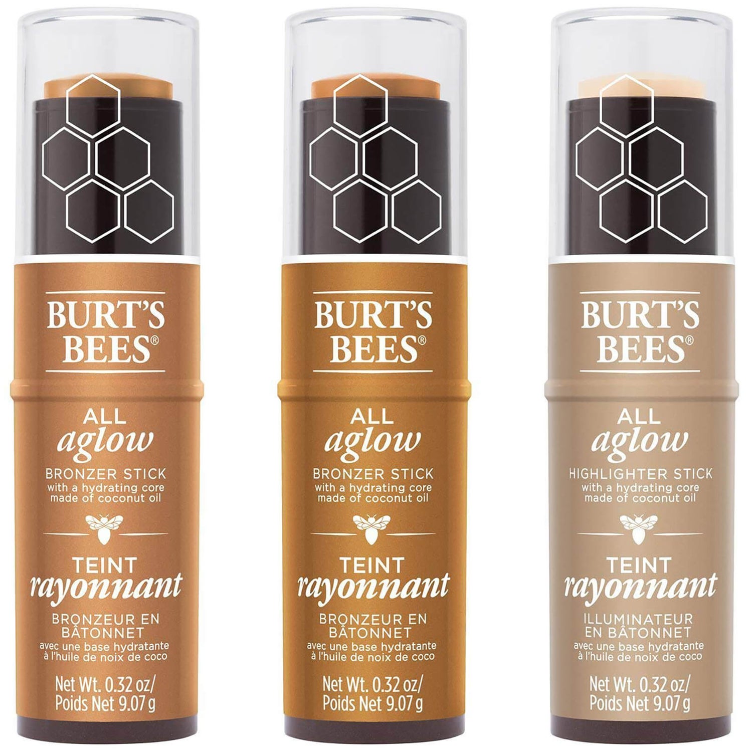Burt's Bees 100% Natural All Aglow Highlighter Stick 8.5g (Various Shades)