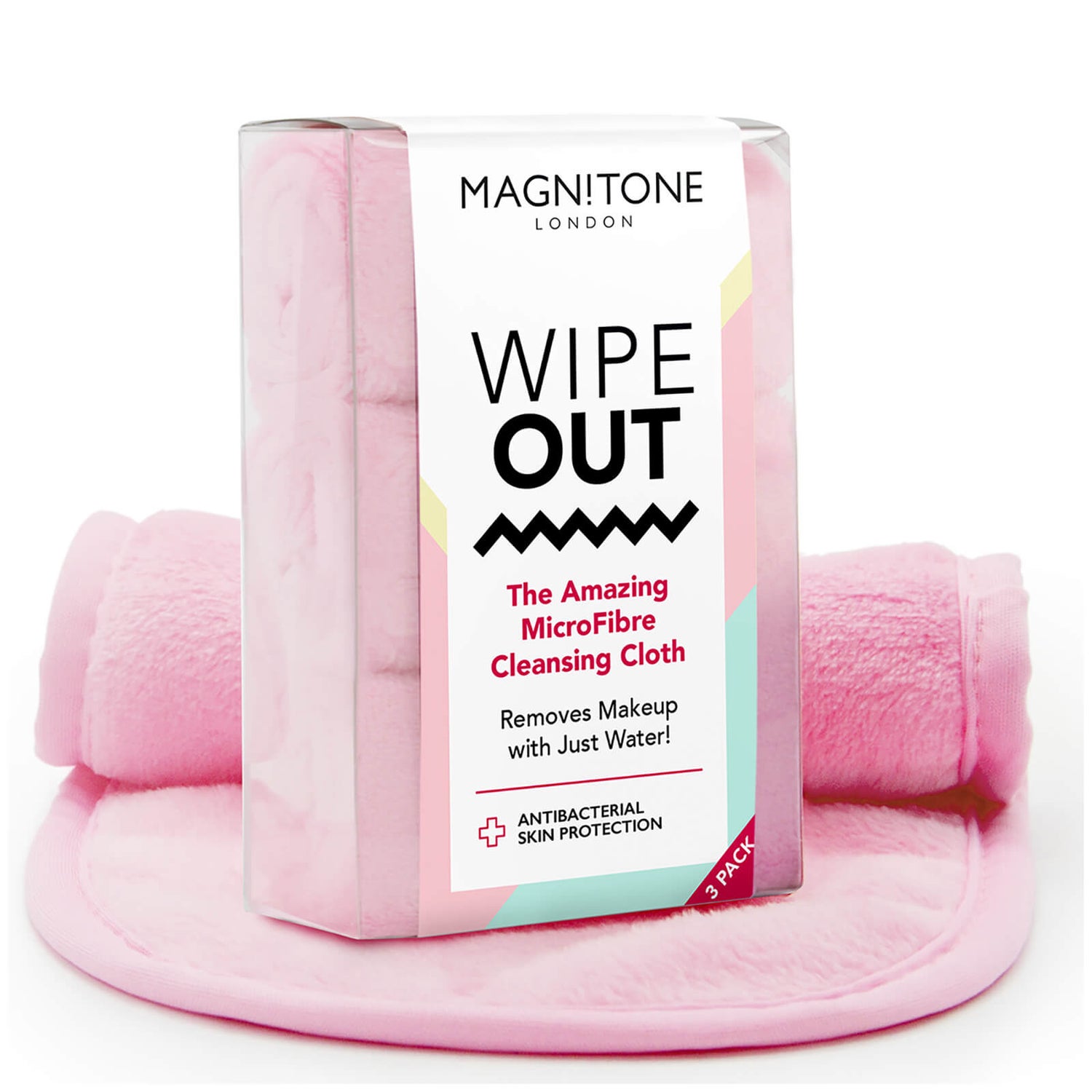 Magnitone London WipeOut! MicroFibre Cleansing Cloth with Antibacterial Protection - Pink (3er-Packung)