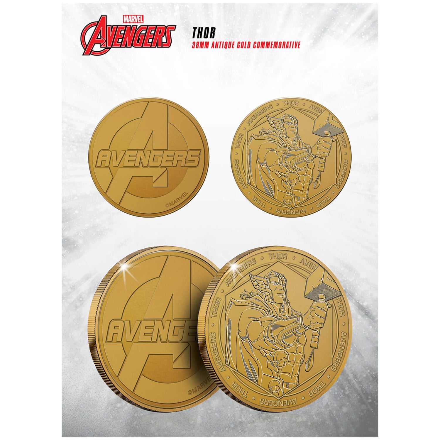 Marvel Thor Collectible Evergreen Commemorative Coin Merchandise - Zavvi US