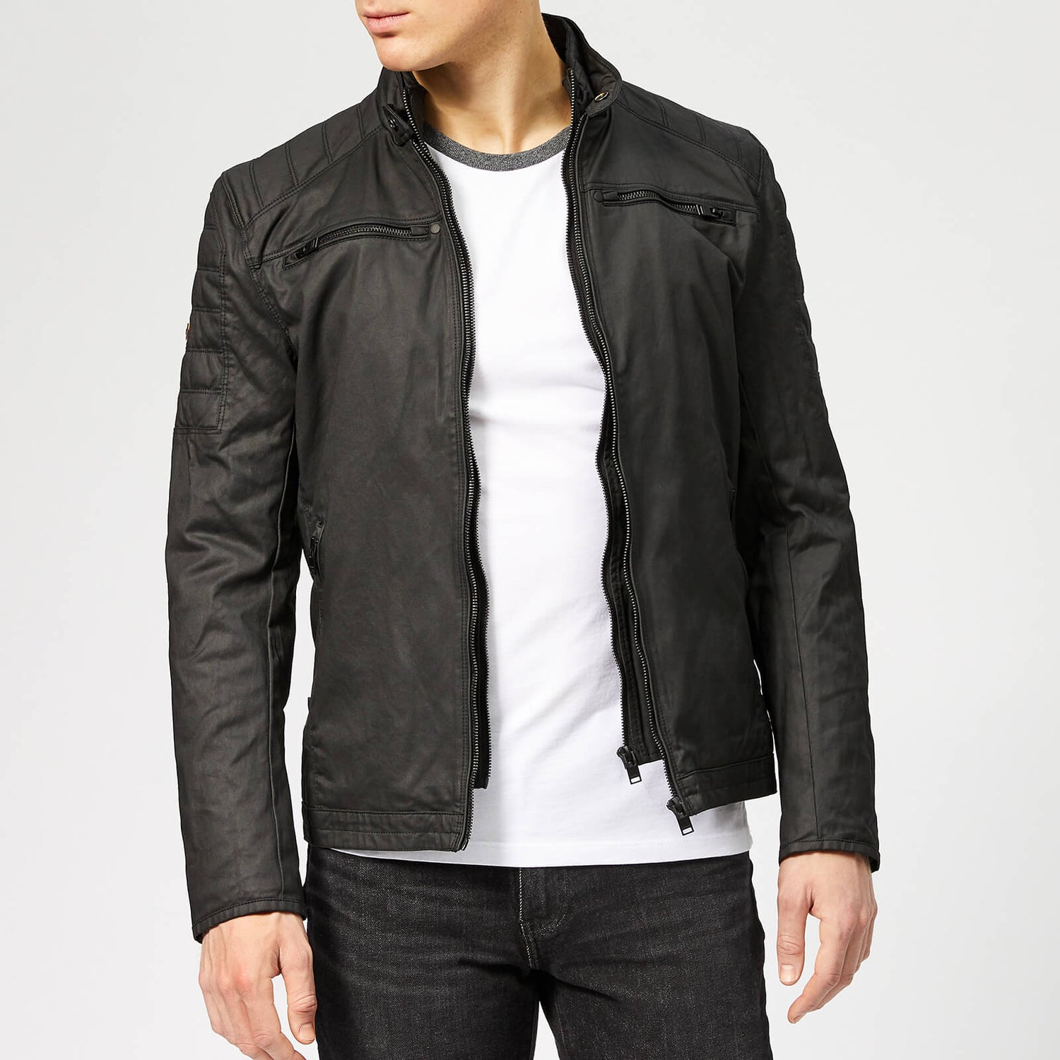 Superdry Men's Carbon Biker Jacket - Black | TheHut.com