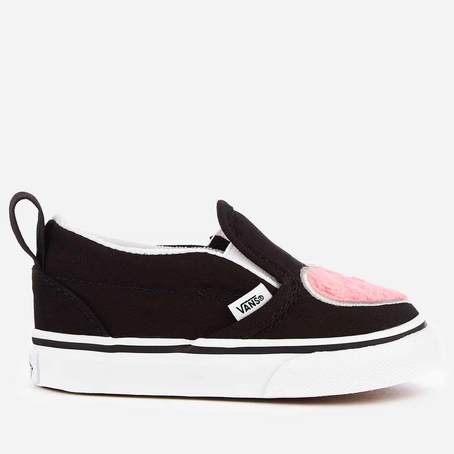 Vans Toddlers Fur Heart Slip On Trainers Strawberry Pink Black