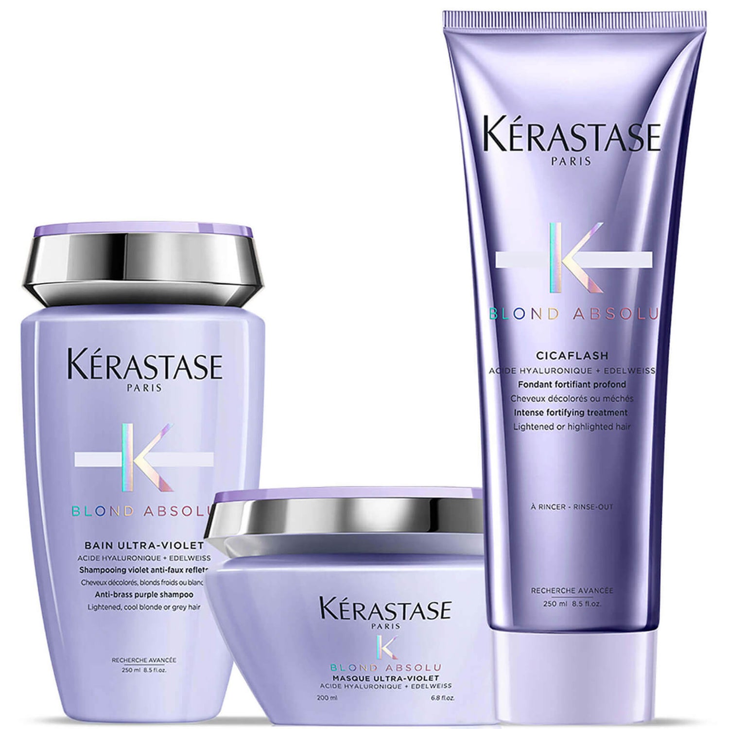 Kérastase Blond Absolu Ultra Violet Shampoo, Masque and Conditioner ...