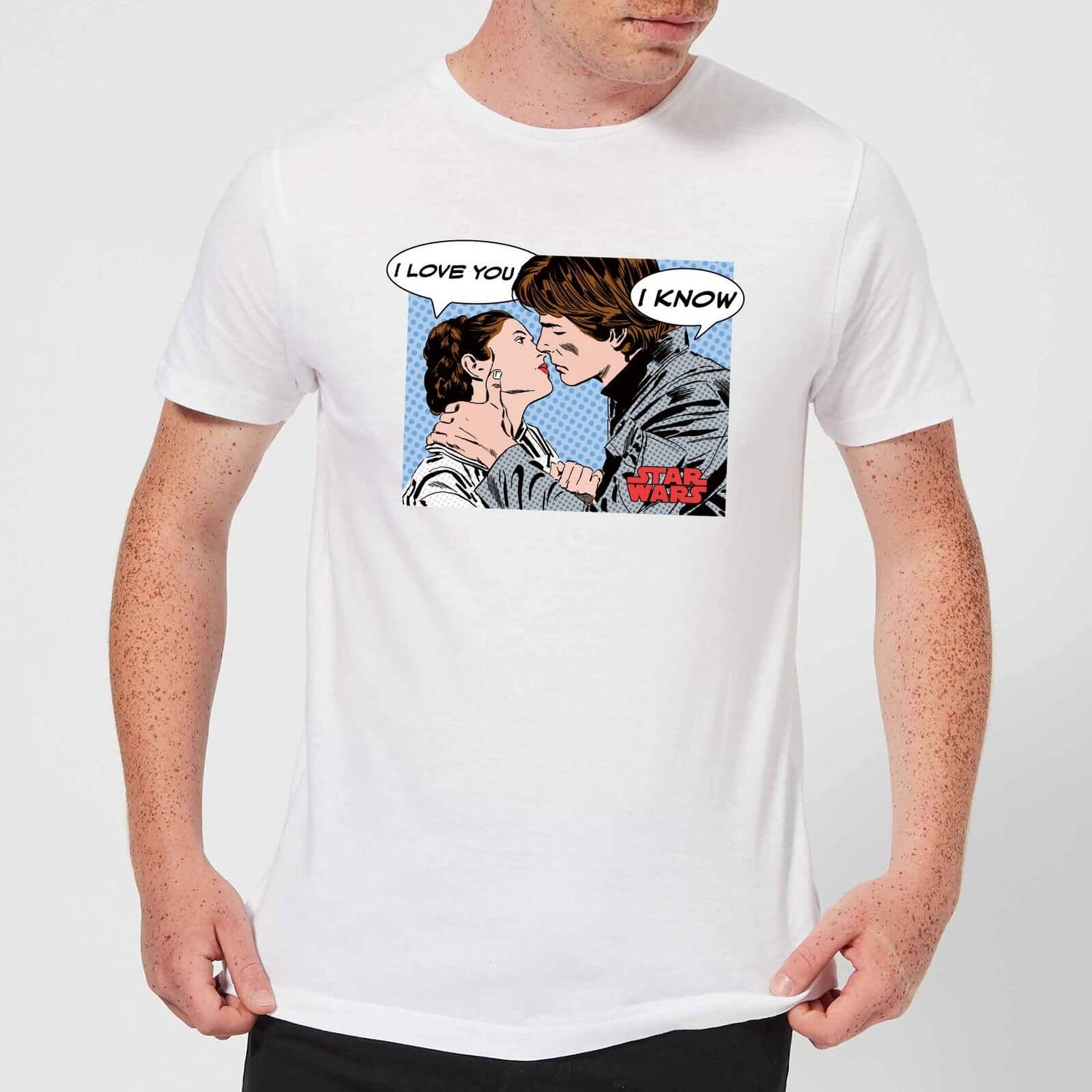 Star Wars Leia Han Solo Love Men's T-Shirt - White