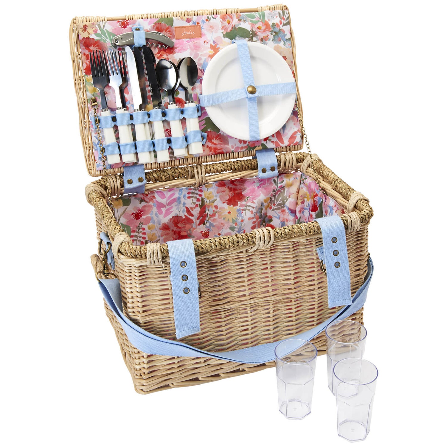 Joules Floral Picnic Basket White TheHut