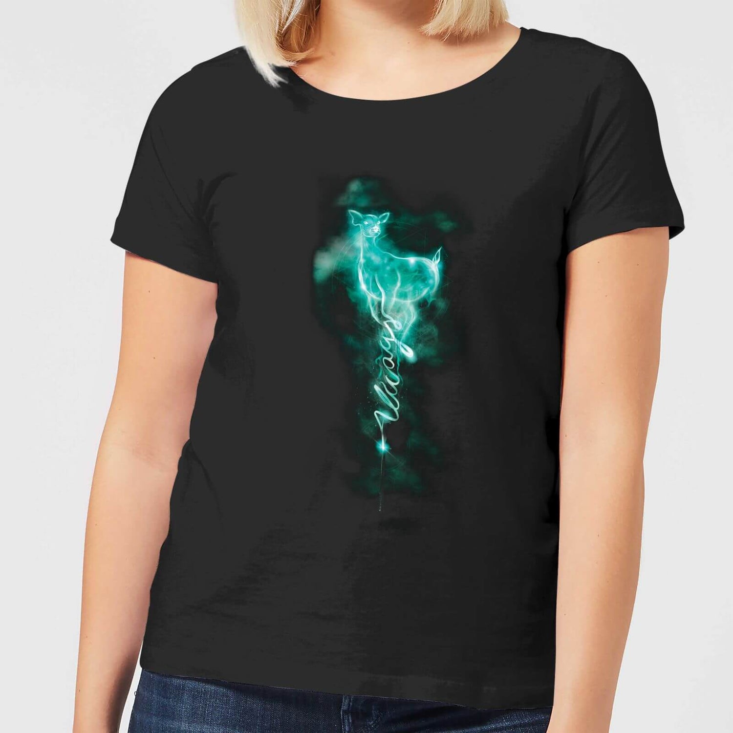 Harry Potter Doe Always Patronus Women's T-Shirt Black Clothing