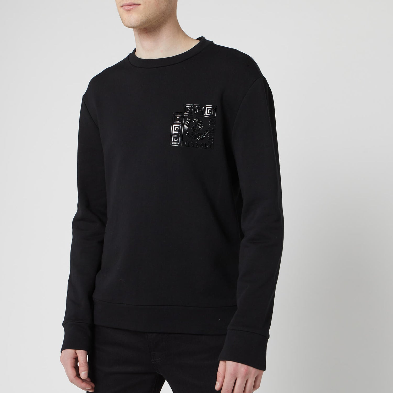 Versace Collection Men s Logo Sweatshirt Black Paint TheHut