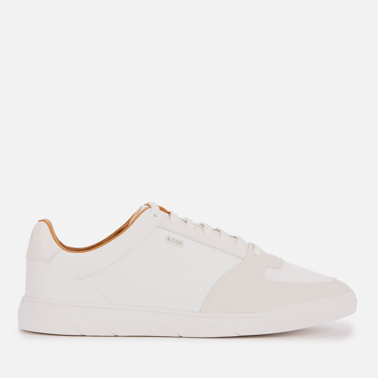 BOSS Men s Cosmo Suede Leather Tennis Trainers White TheHut
