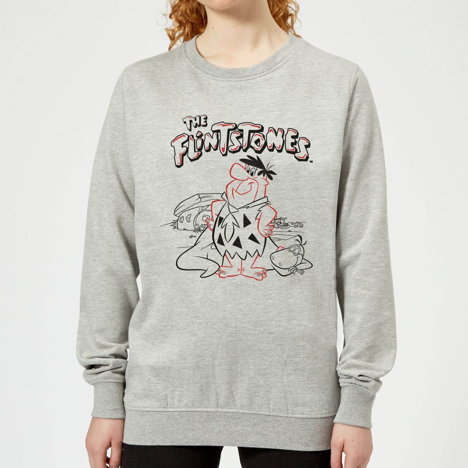 The Flintstones Fred And Dino Women's Sweatshirt - Grey Clothing - Zavvi UK