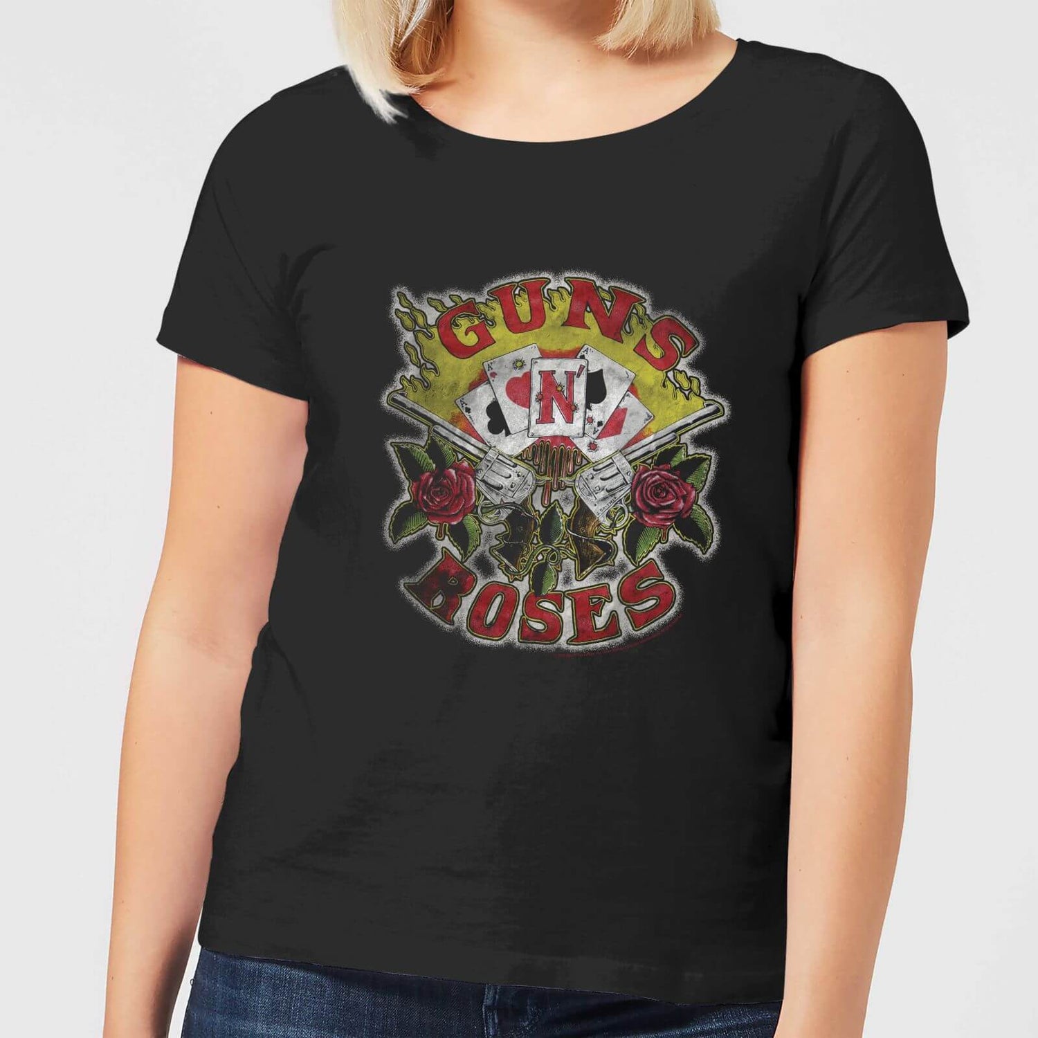 Guns N Roses Cards Women s T Shirt Black Clothing Zavvi Ireland
