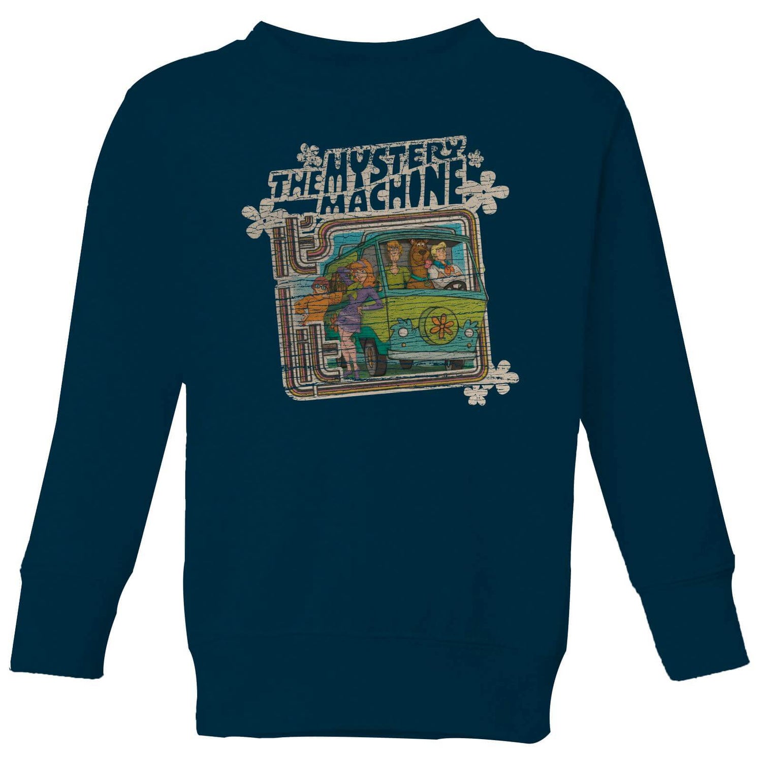 Scooby Doo Mystery Machine Psychedelic Kids Sweatshirt Navy Clothing Zavvi Ireland