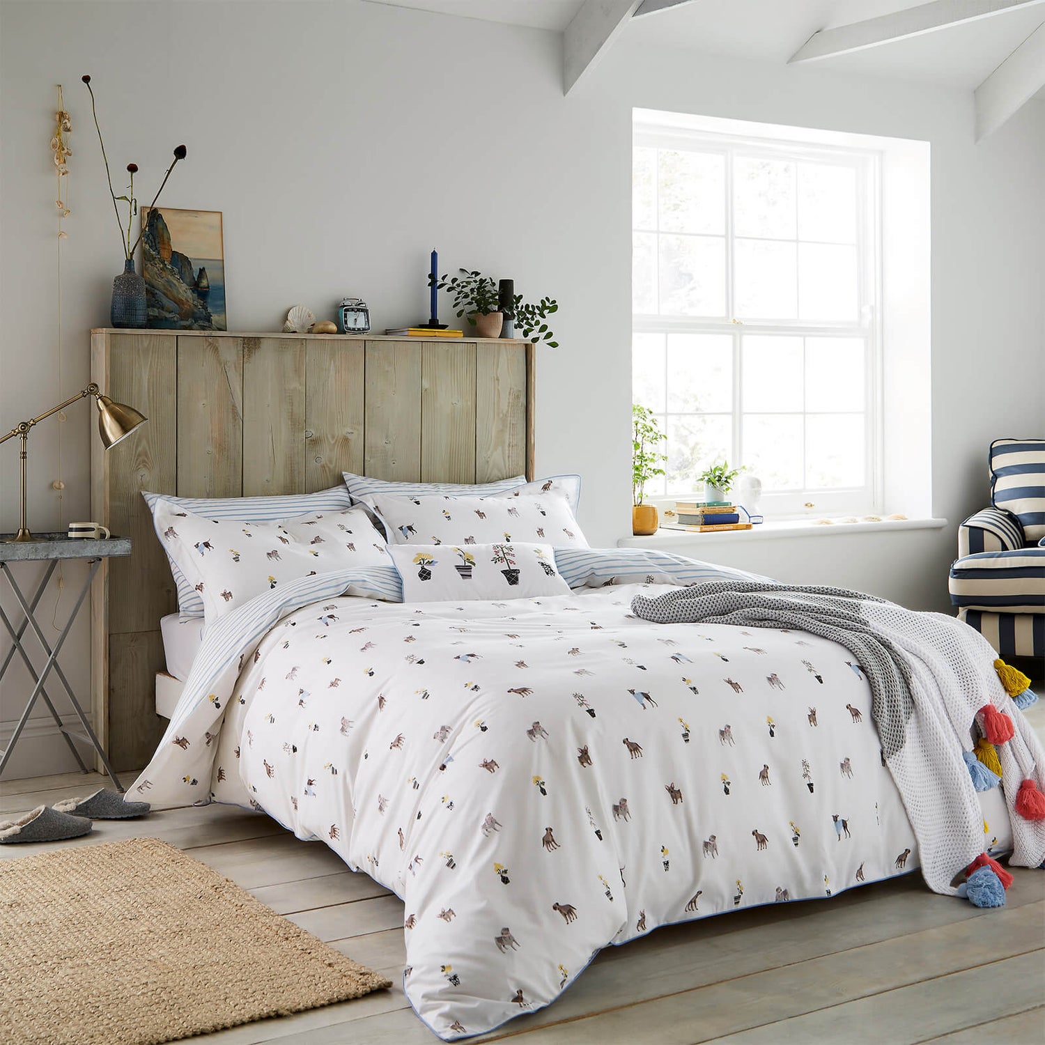 Duvet cover with dogs on top