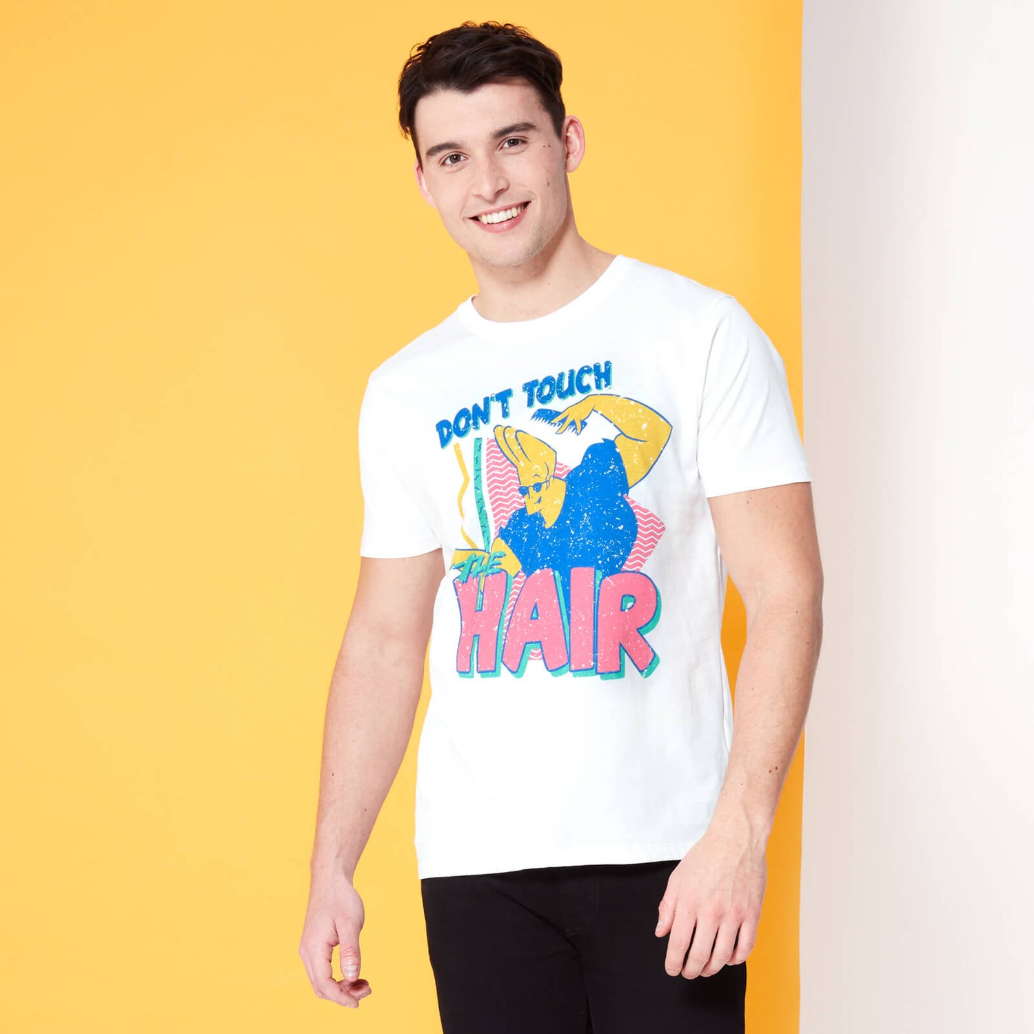 Cartoon Network Spin-Off Johnny Bravo Don't Touch The Hair T-Shirt - White  Clothing - Zavvi Ireland
