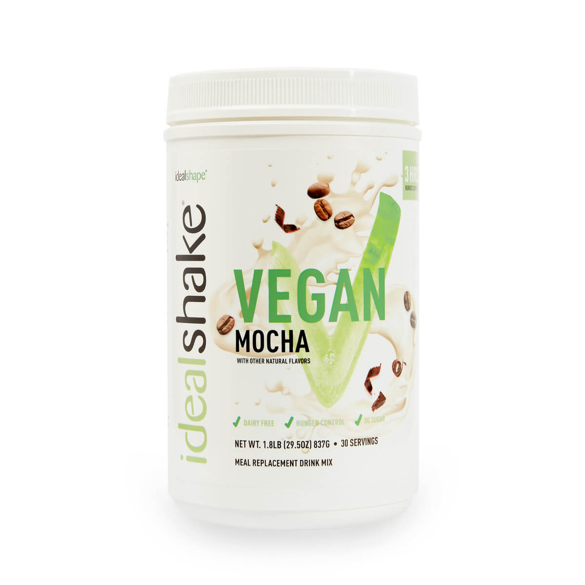 IdealShake Mocha Vegan Meal Replacement Shake - 30 Servings