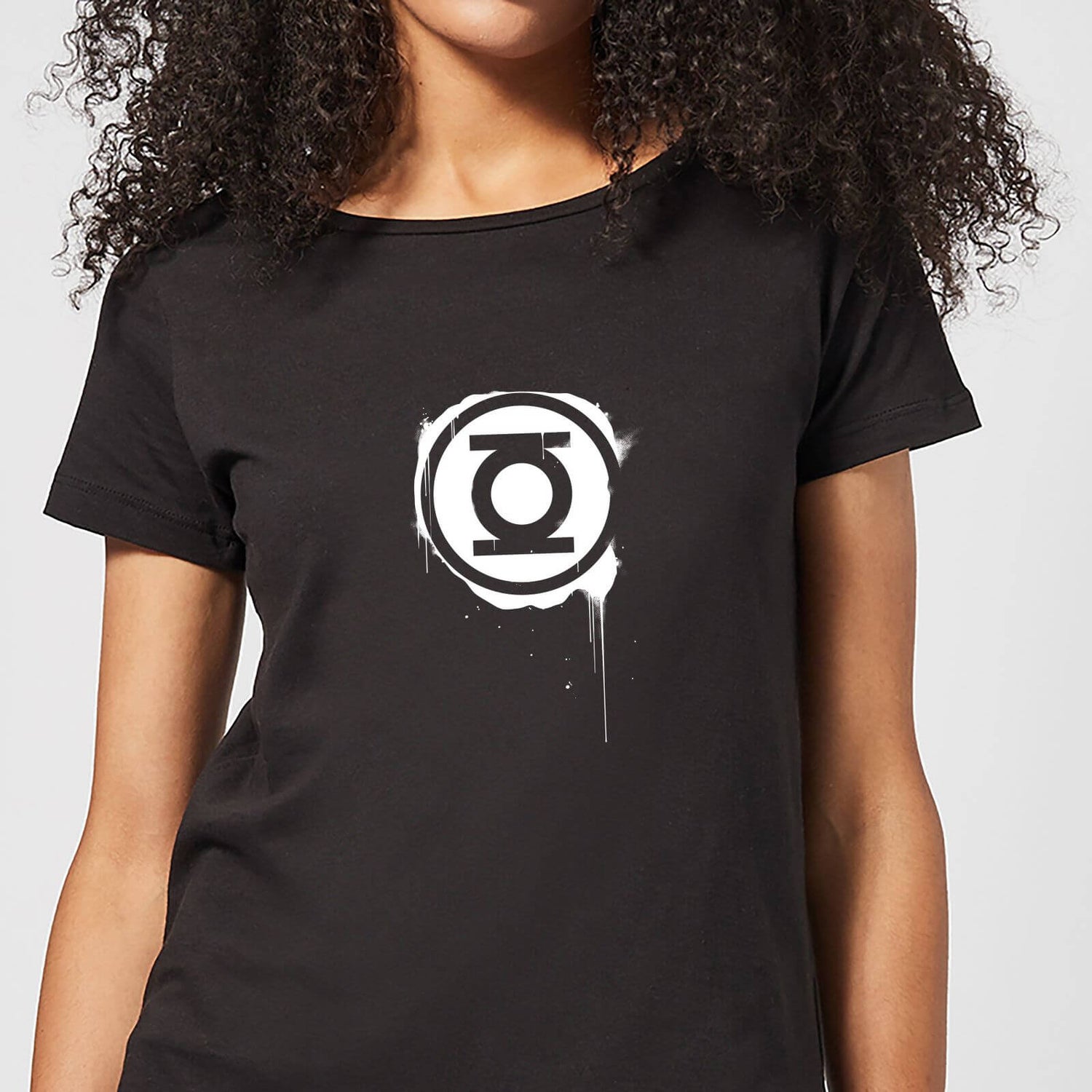 Justice League Graffiti Green Lantern Women s T Shirt Black