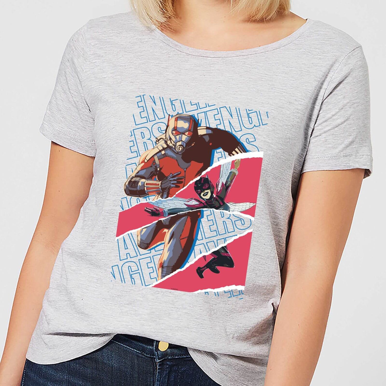 Marvel Avengers AntMan And Wasp Collage Women s T Shirt Grey