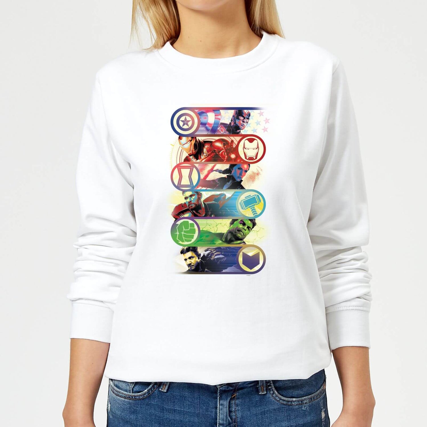 Avengers Endgame Original Heroes Women s Sweatshirt White