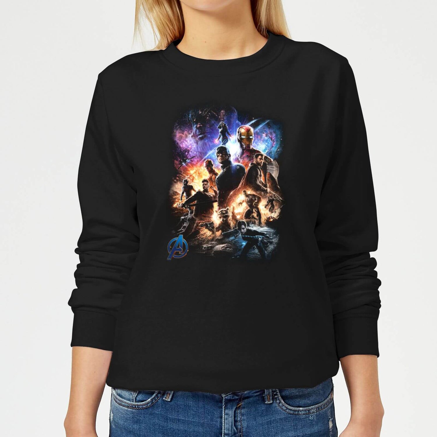 Avengers Endgame Character Montage Women's Sweatshirt Black