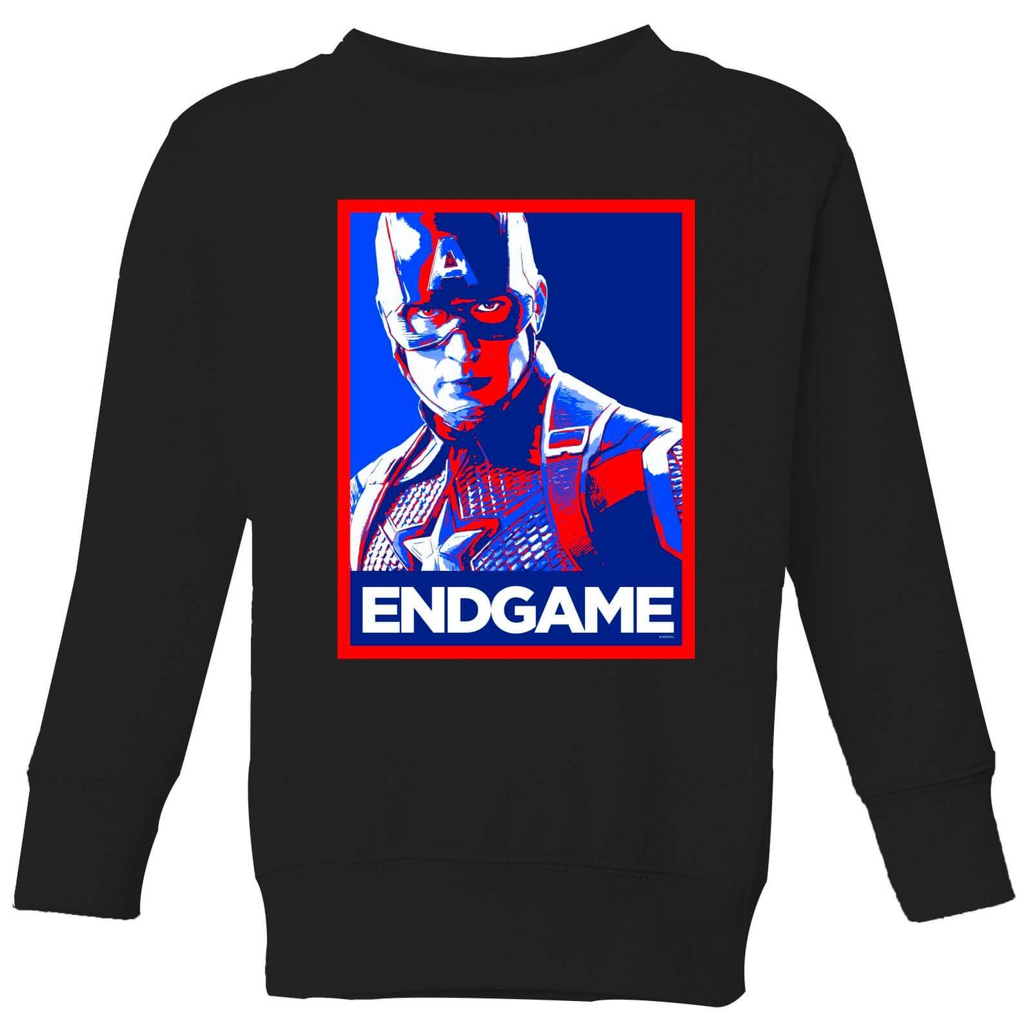 Avengers Endgame Captain America Poster Kids Sweatshirt Black 3 4 Years