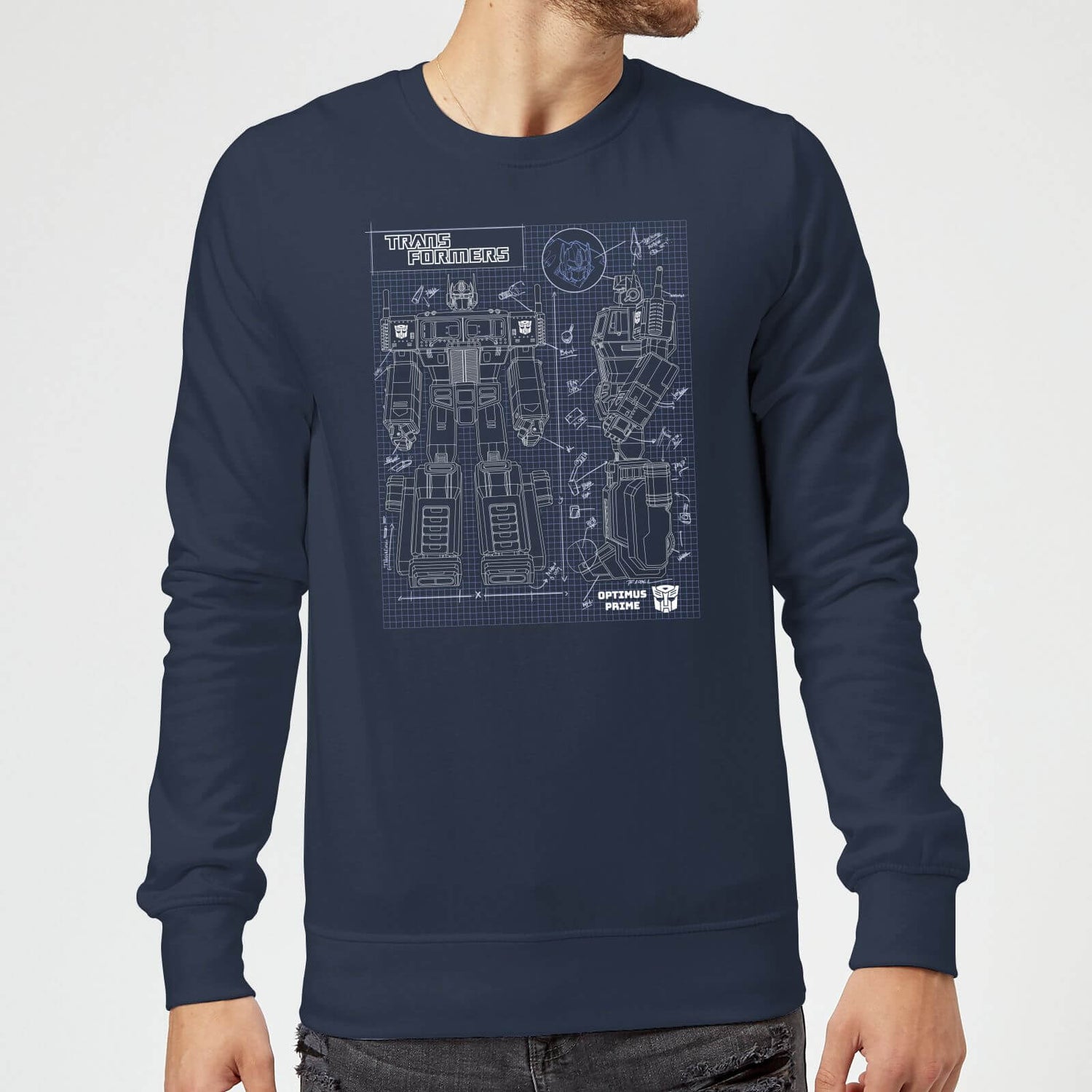 Transformers Optimus Prime Schematic Sweatshirt Navy S