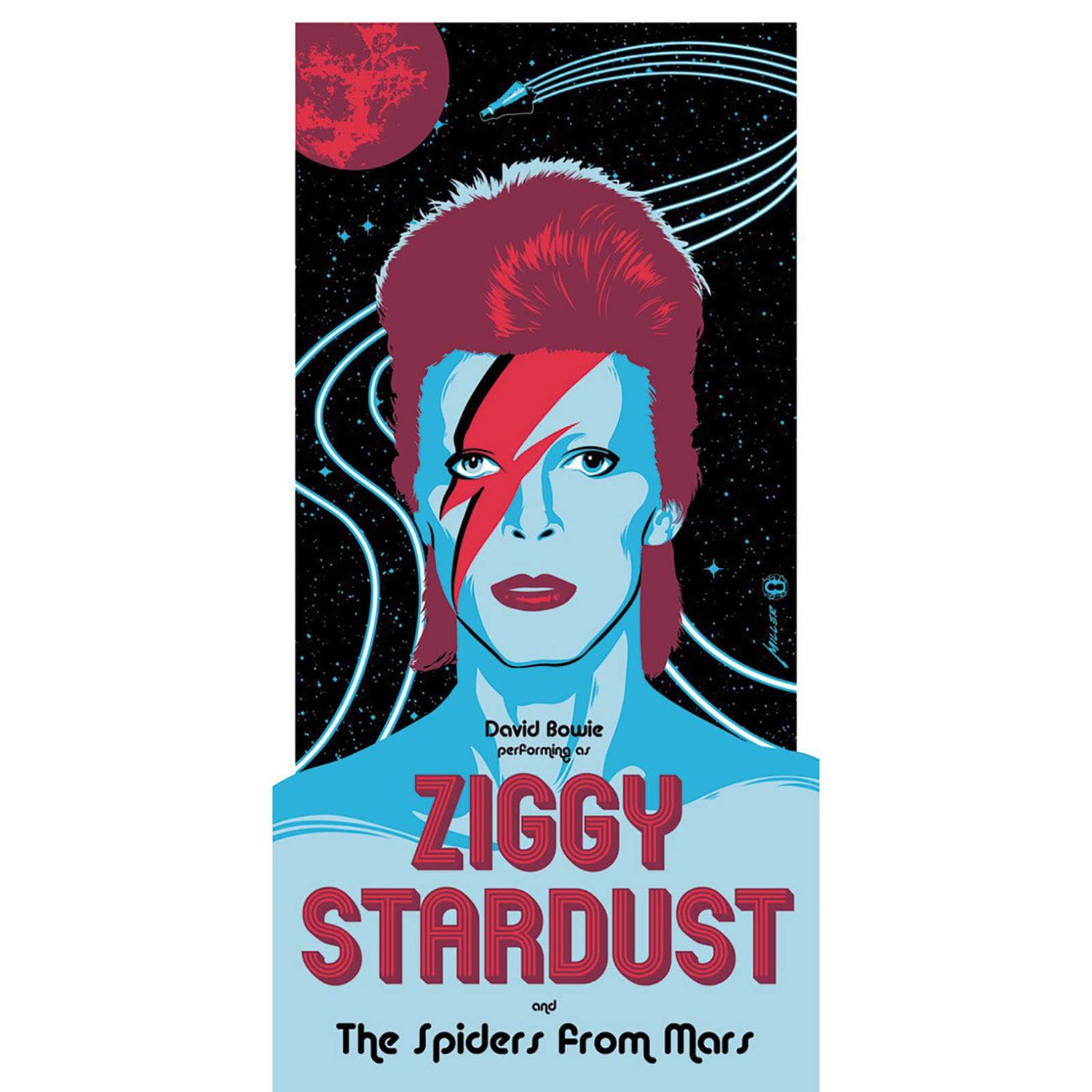David Bowie - 'Ziggy Stardust' 12 x 24 Inches Limited