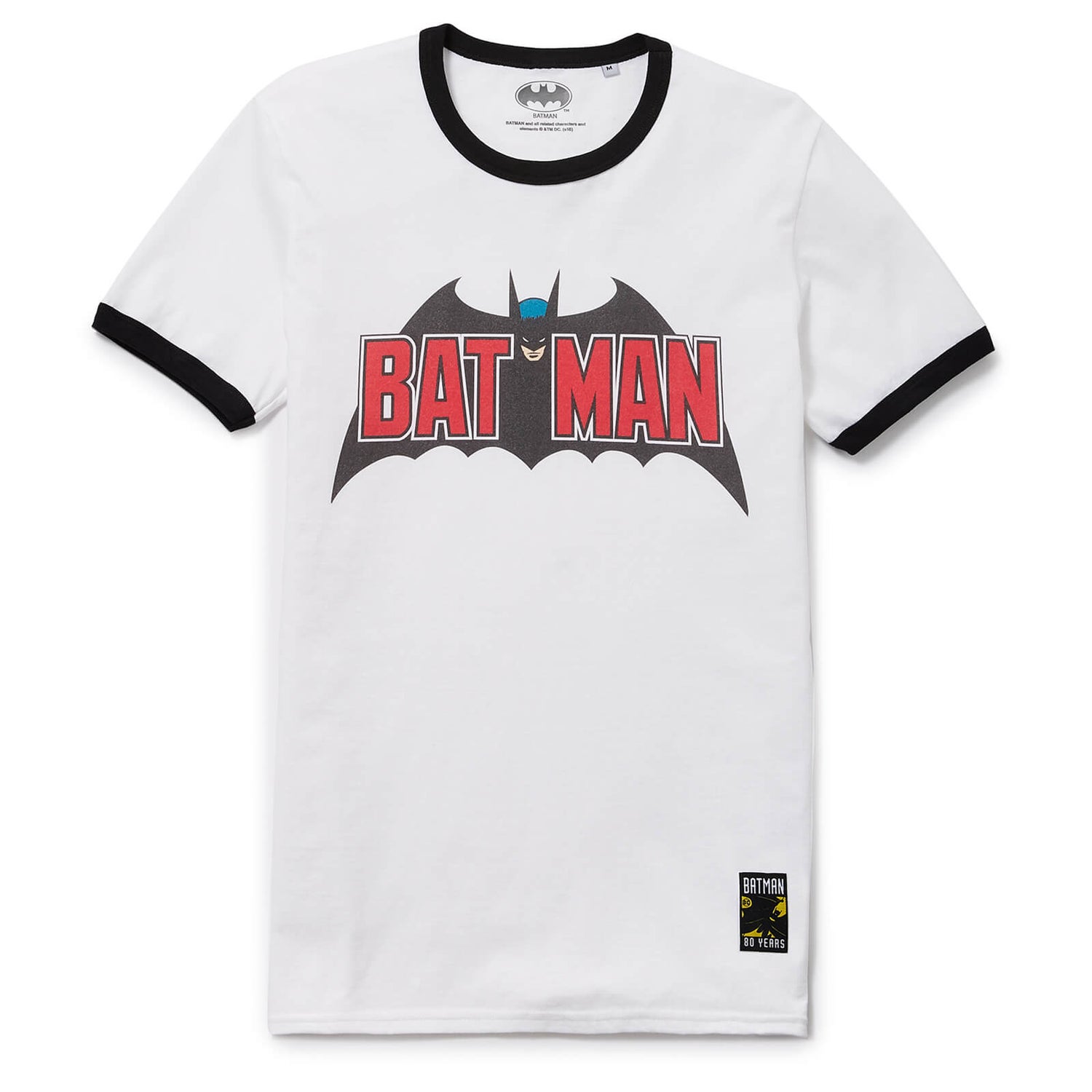 Camiseta Batman 80.º Aniversario Super Ringer Años 70 - Blanco/negro  Clothing | Zavvi España
