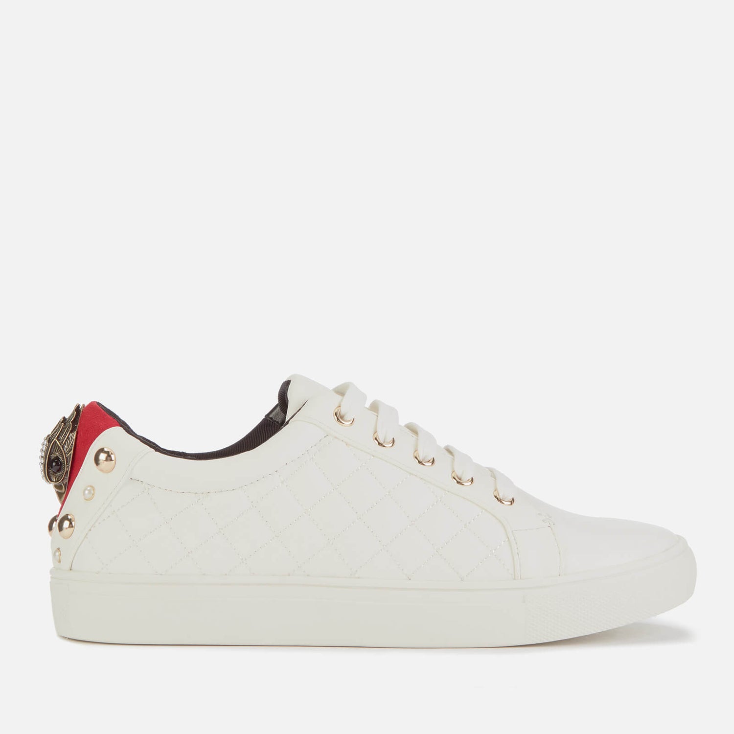 Kurt Geiger London Women's Ludo Leather Quilted Low Top Trainers - White
