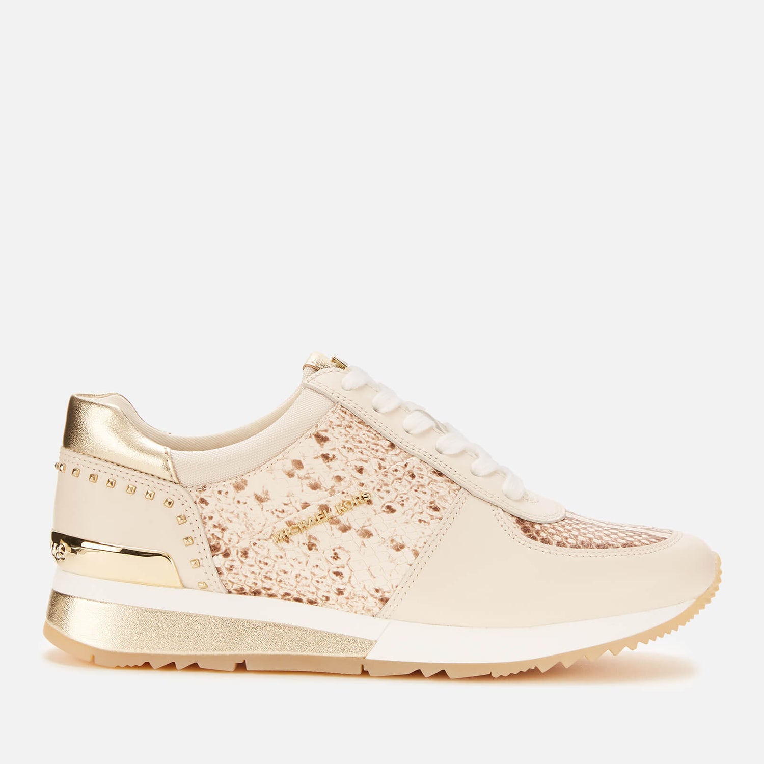 Allie snakeskin and suede trainer store