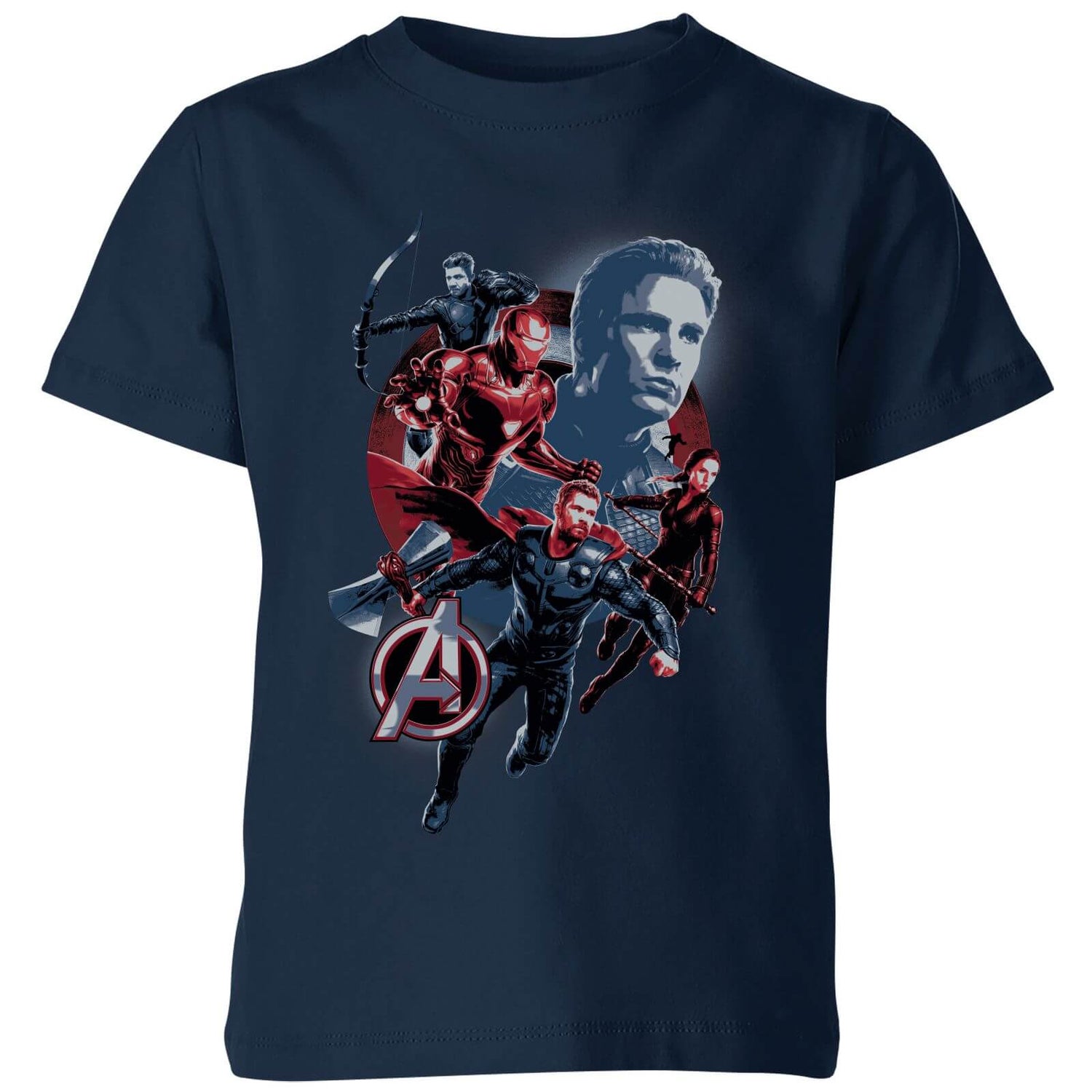 Avengers Endgame Shield Team Kids T Shirt Navy