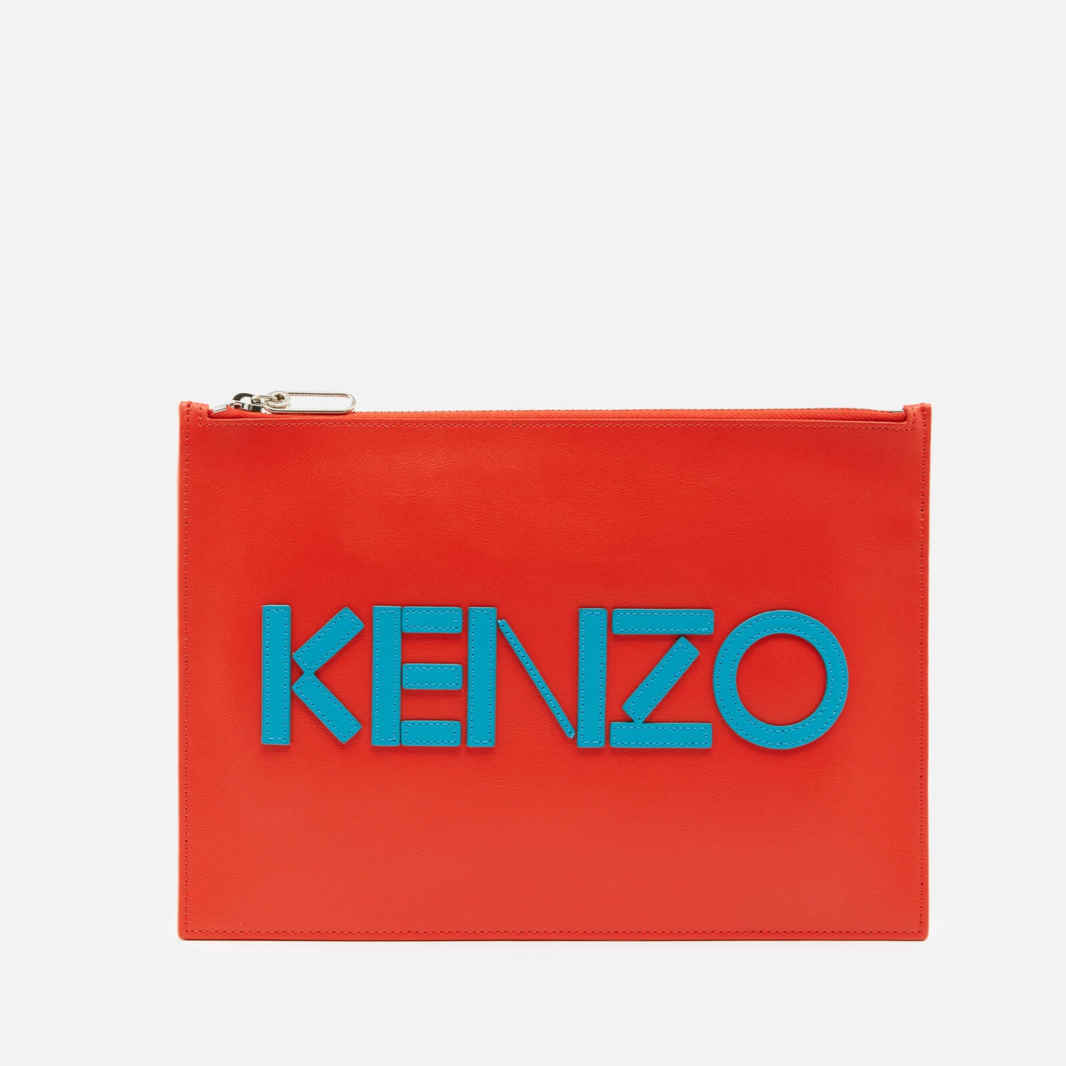 KENZO Women's Leather Kenzo Logo A4 Pouch - Red - Free UK Delivery ...