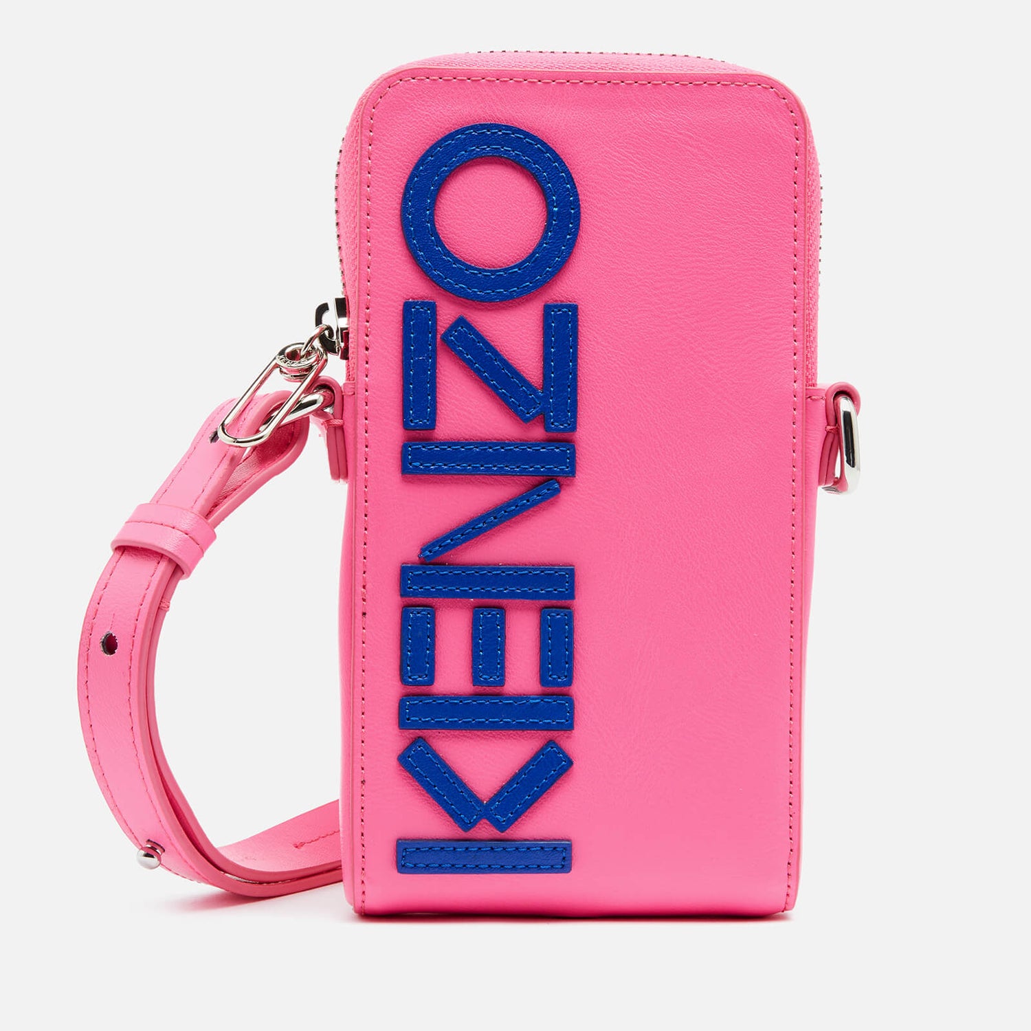KENZO Women's Leather KENZO Logo Phone Case On Strap Pink Free UK