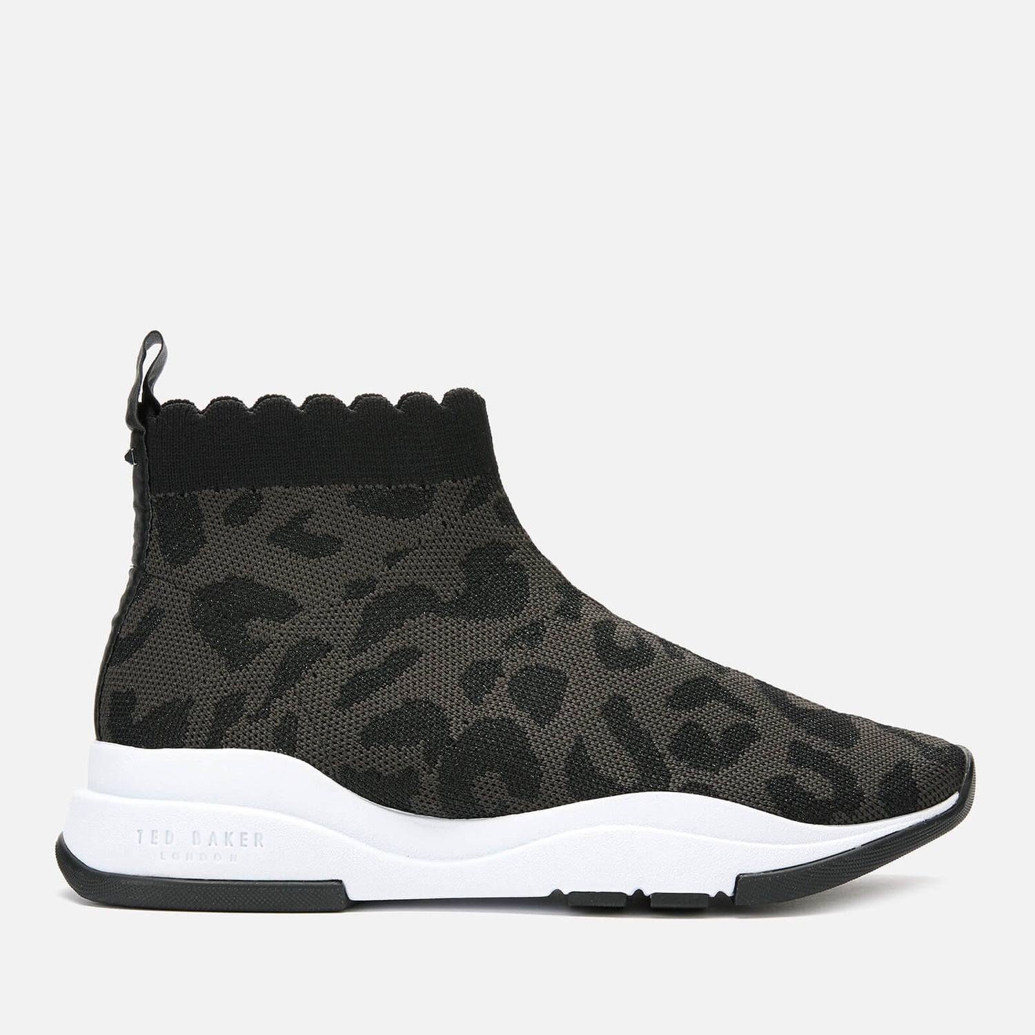 Ted Baker Women s Waverli Leopard Knitted Sock Trainers Black