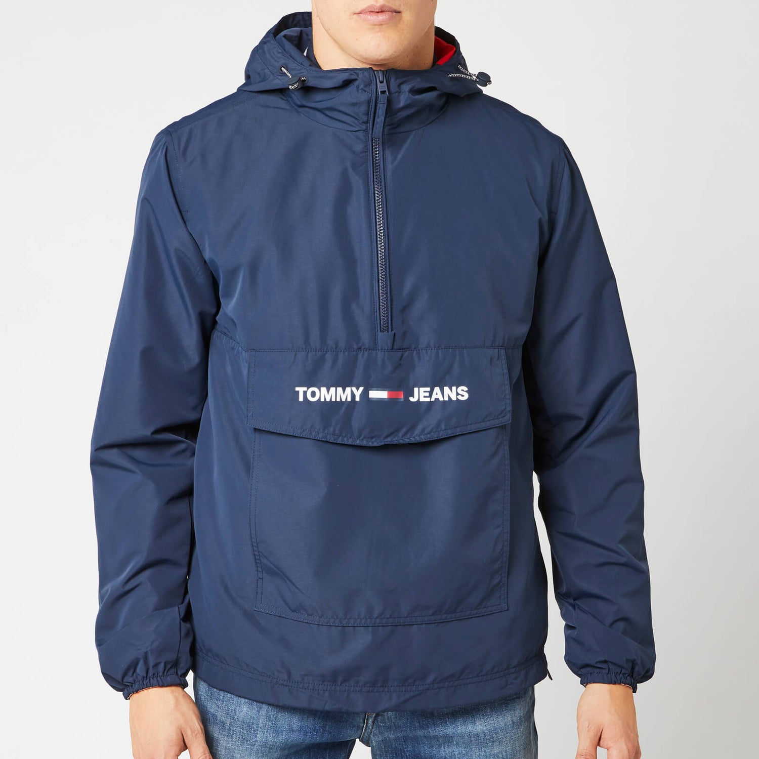 Tommy Jeans Men s Lightweight Pop Over Jacket Black Iris