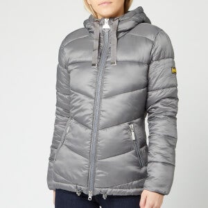 Barbour international brace chevron quilted jacket with hood shop