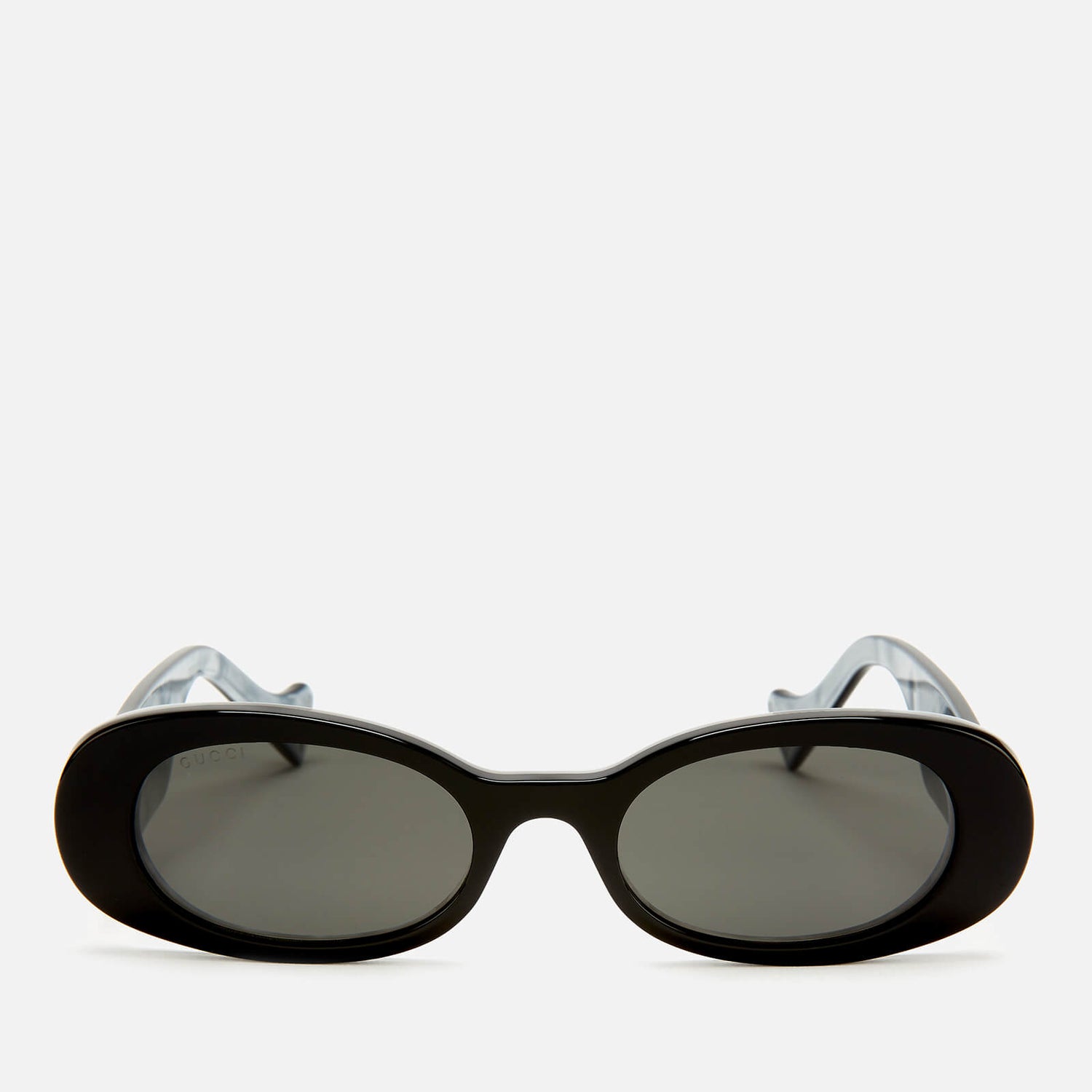 Gucci Women's Oval Frame Acetate Sunglasses - Black/Grey - Free UK ...