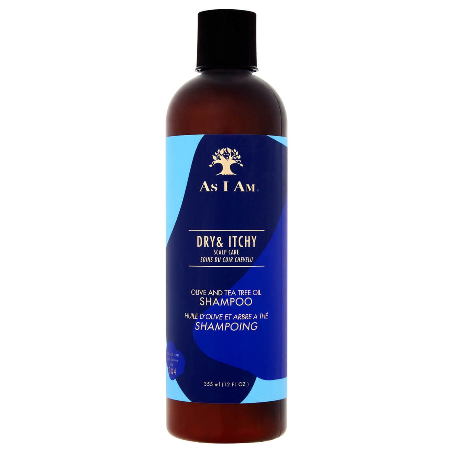 As I Am Dry and Itchy Scalp Care Olive and Tea Tree Oil Shampoo 355ml LOOKFANTASTIC