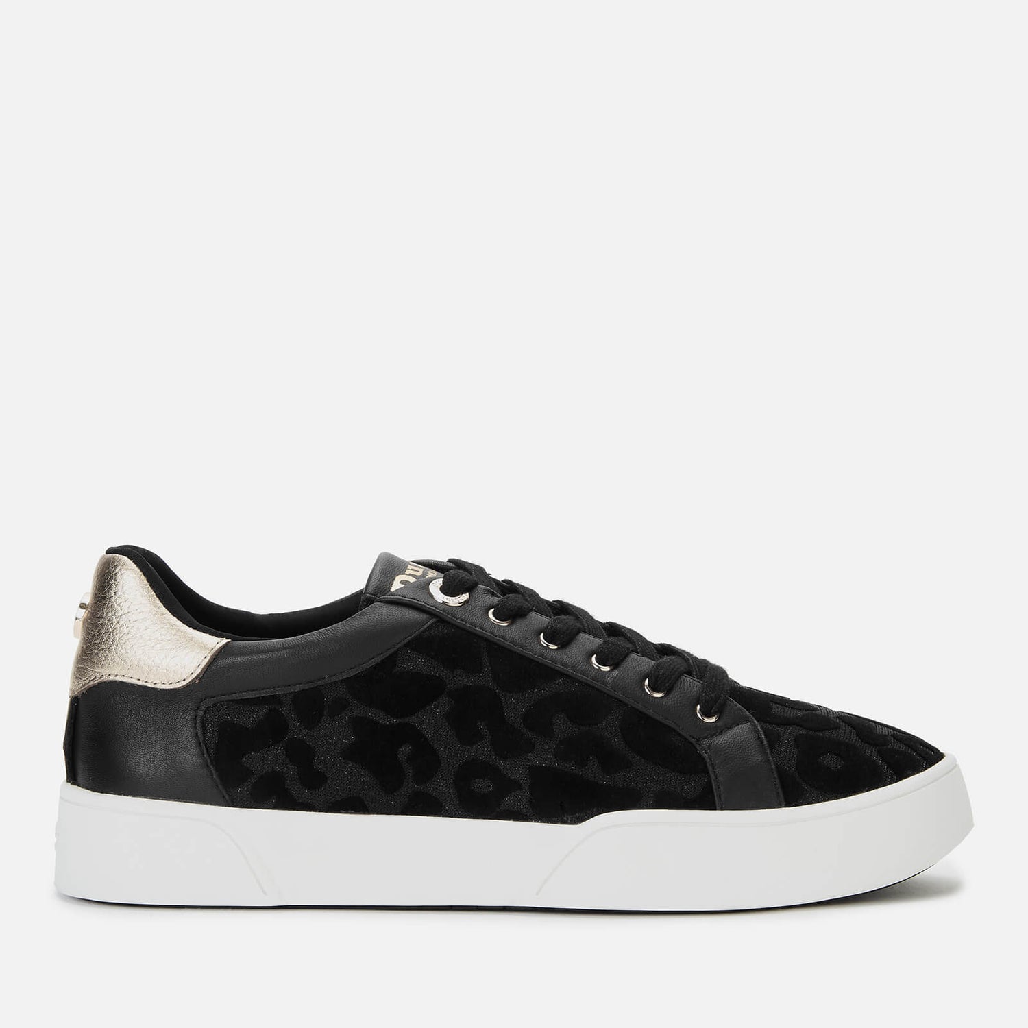 Dune Women s Ellenie S Leopard Print Low Top Trainers Black