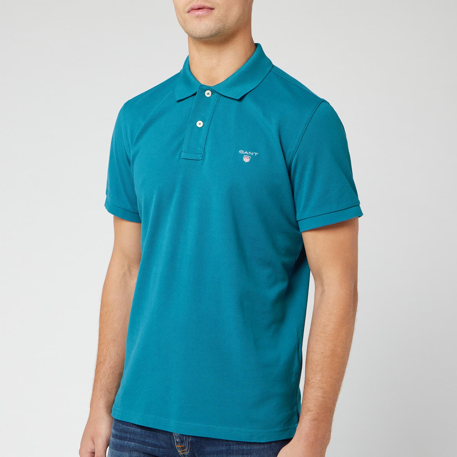 GANT Men's Original Pique Polo Shirt - Saxony Blue | TheHut.com