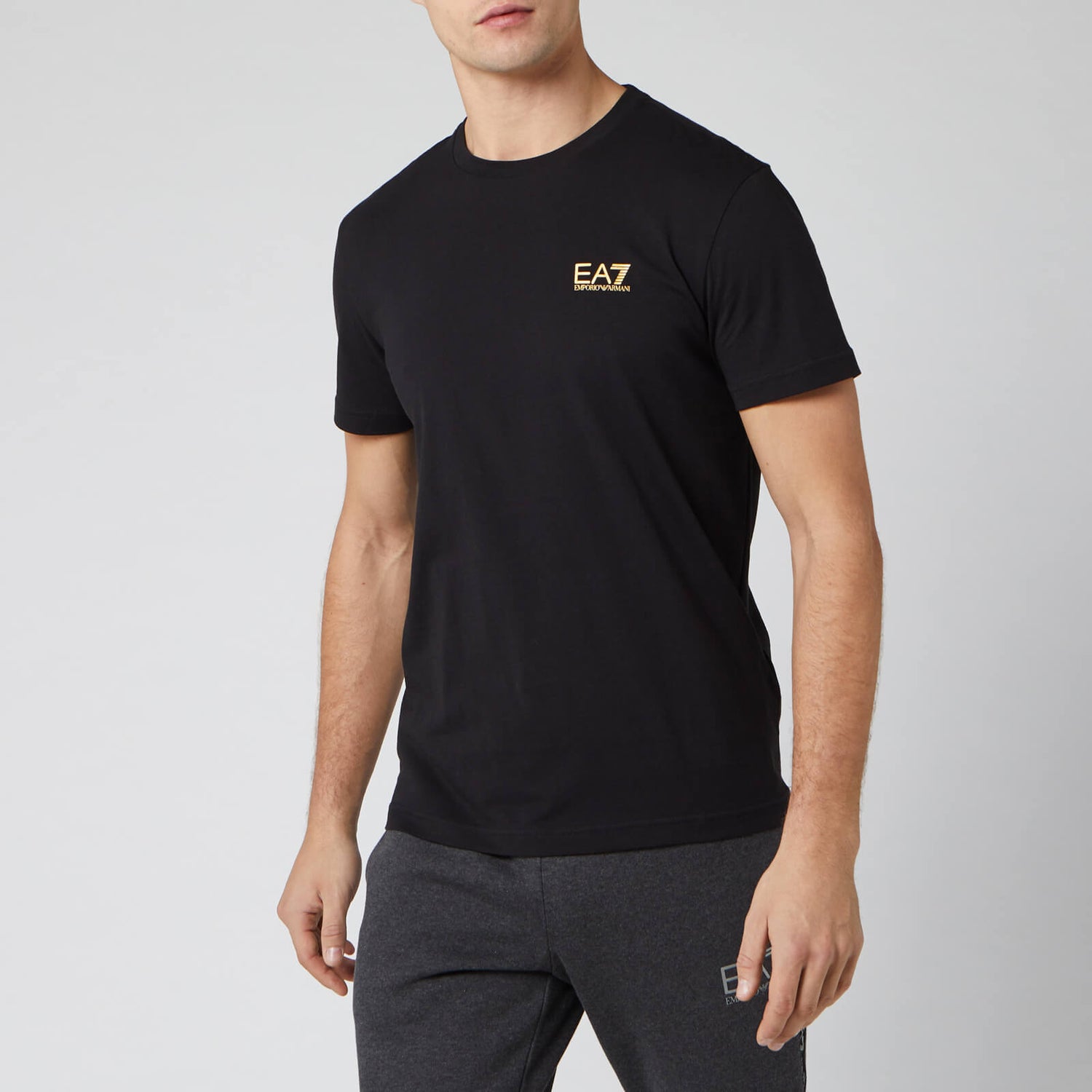 Emporio Armani EA7 Men's Small Logo TShirt Black/Gold