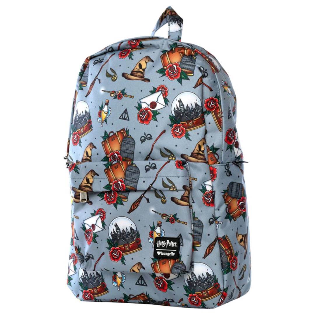Loungefly Harry Potter Relics Tattoo Aop Nylon Backpack Merchandise Zavvi Ireland
