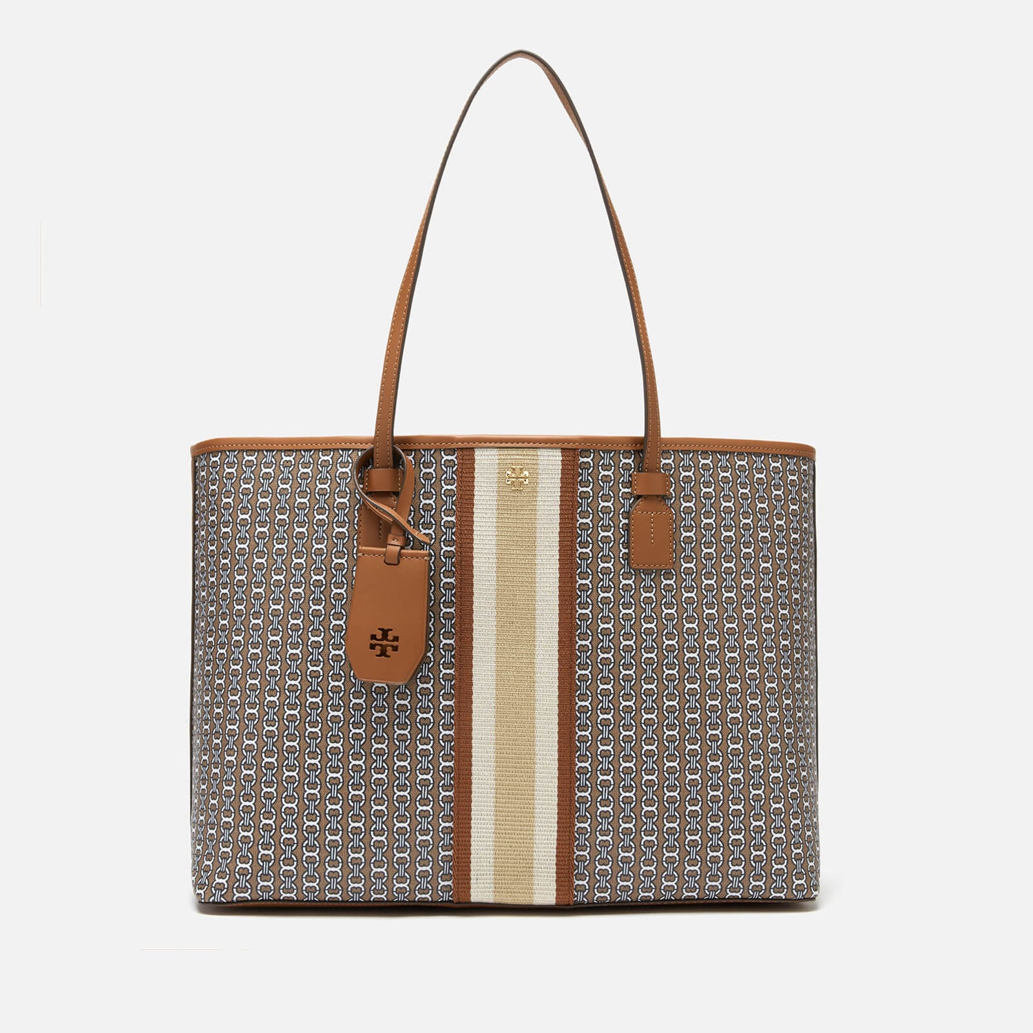 Tory Burch Women's Gemini Link Canvas Tote Bag - Light Umber