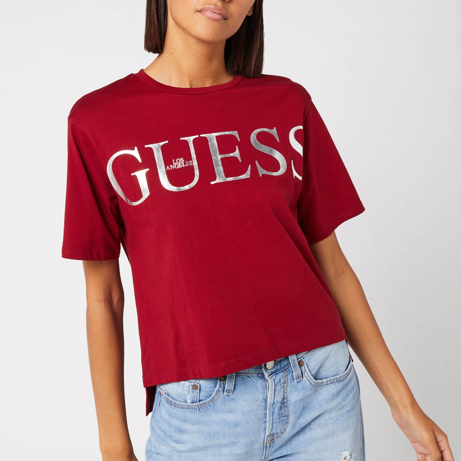 Guess red clearance t shirt women's