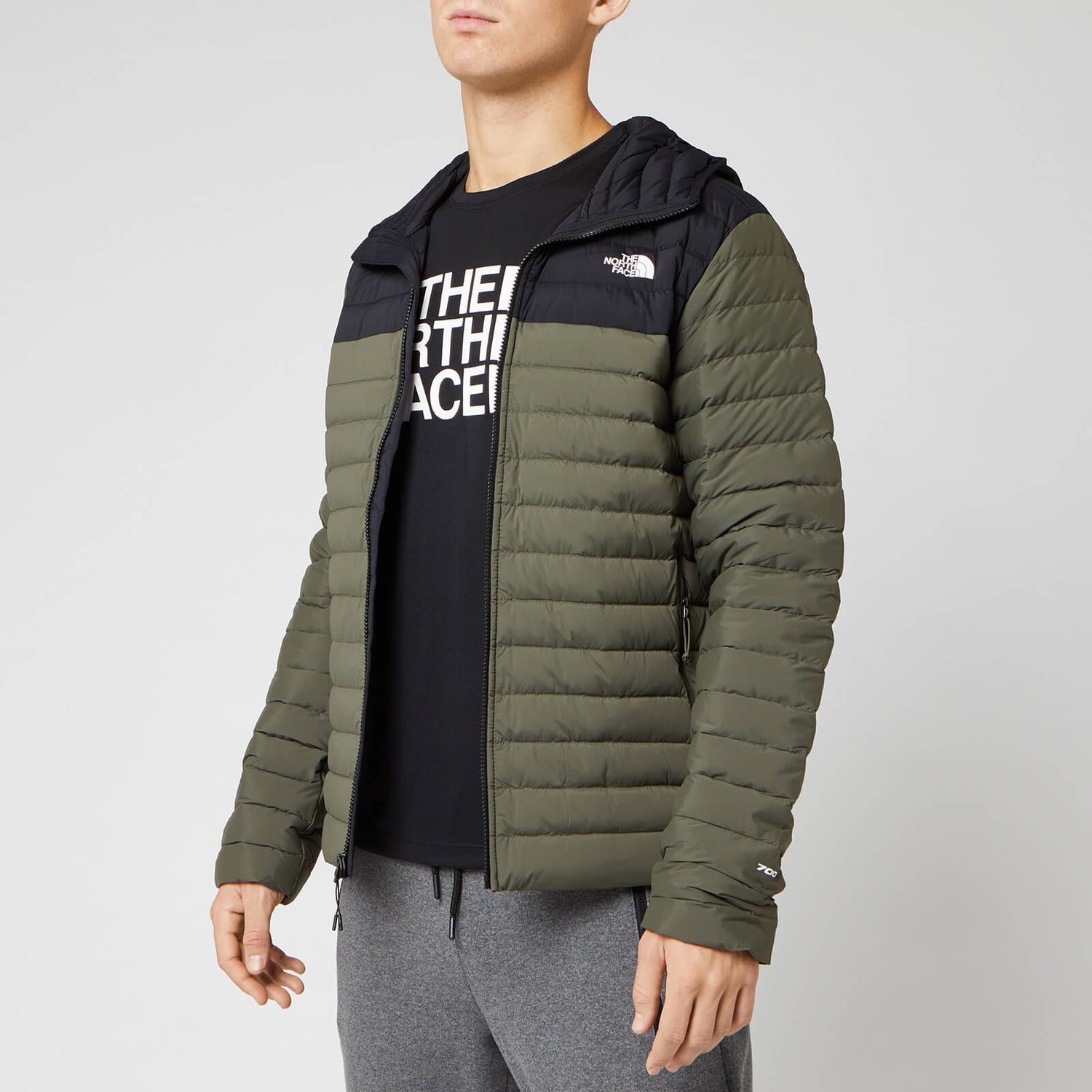 The North Face Men's Stretch Down Hooded Jacket - New Taupe Green - S