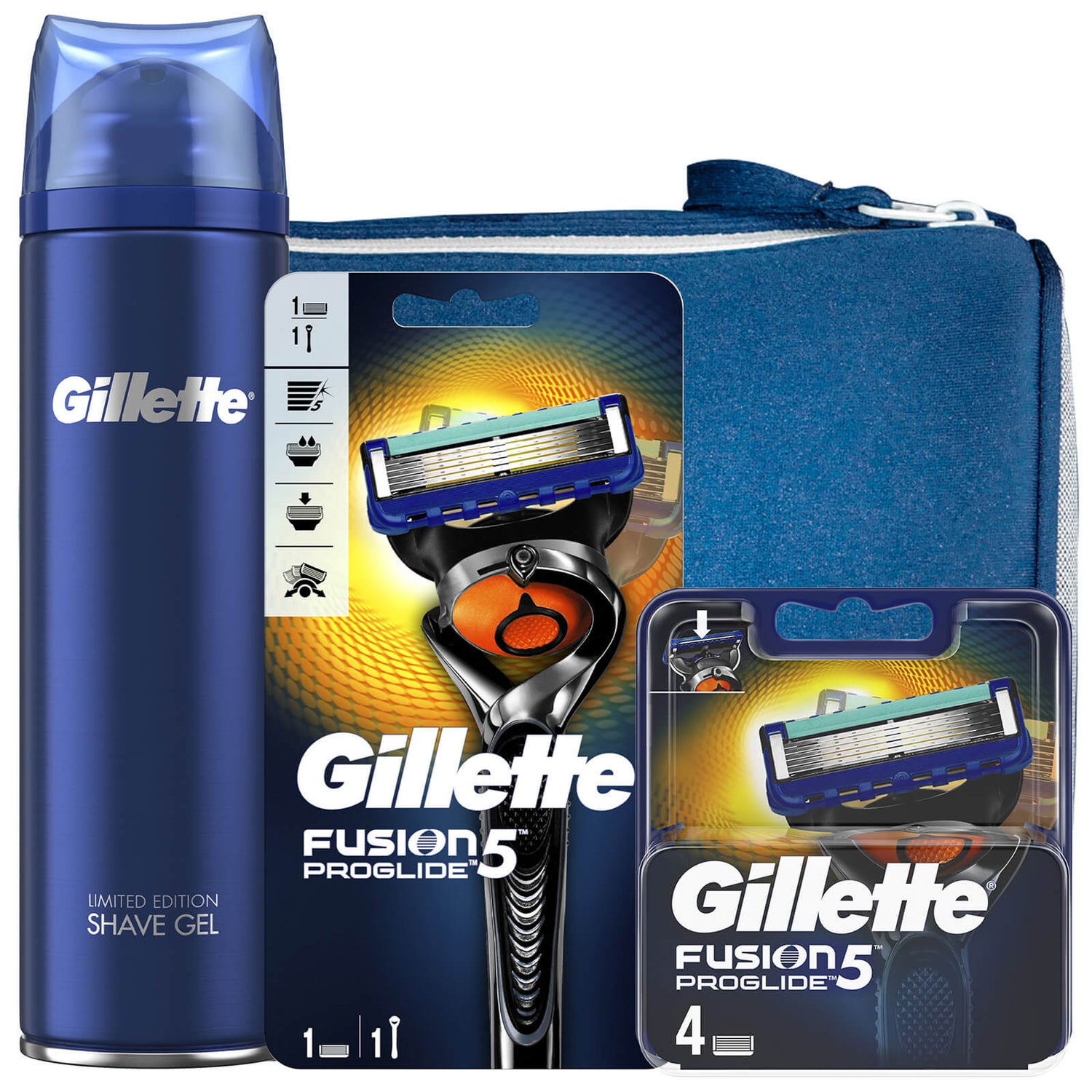 Fusion5 ProGlide Shaving Kit with Wash Bag Gillette UK