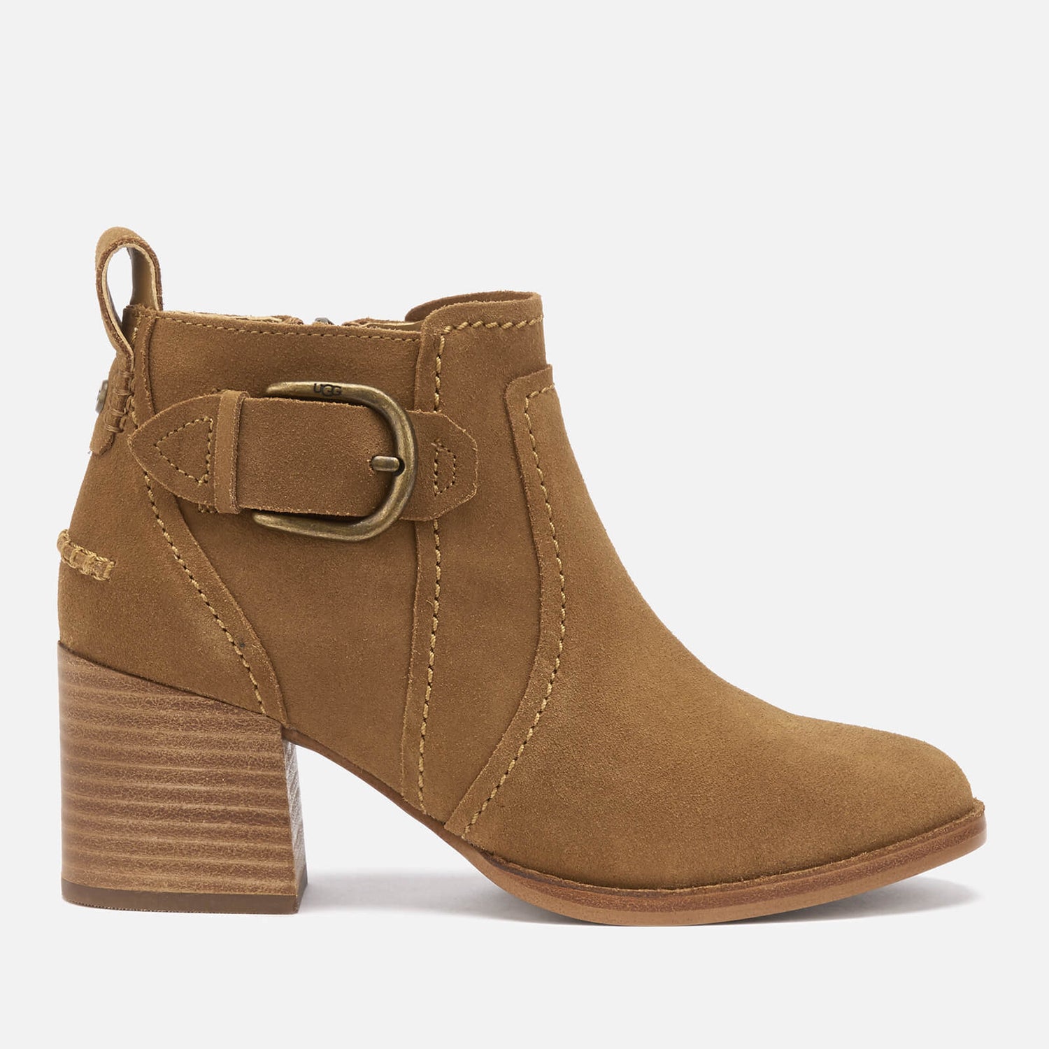 UGG Women s Leahy Buckle Heeled Ankle Boots Chestnut TheHut