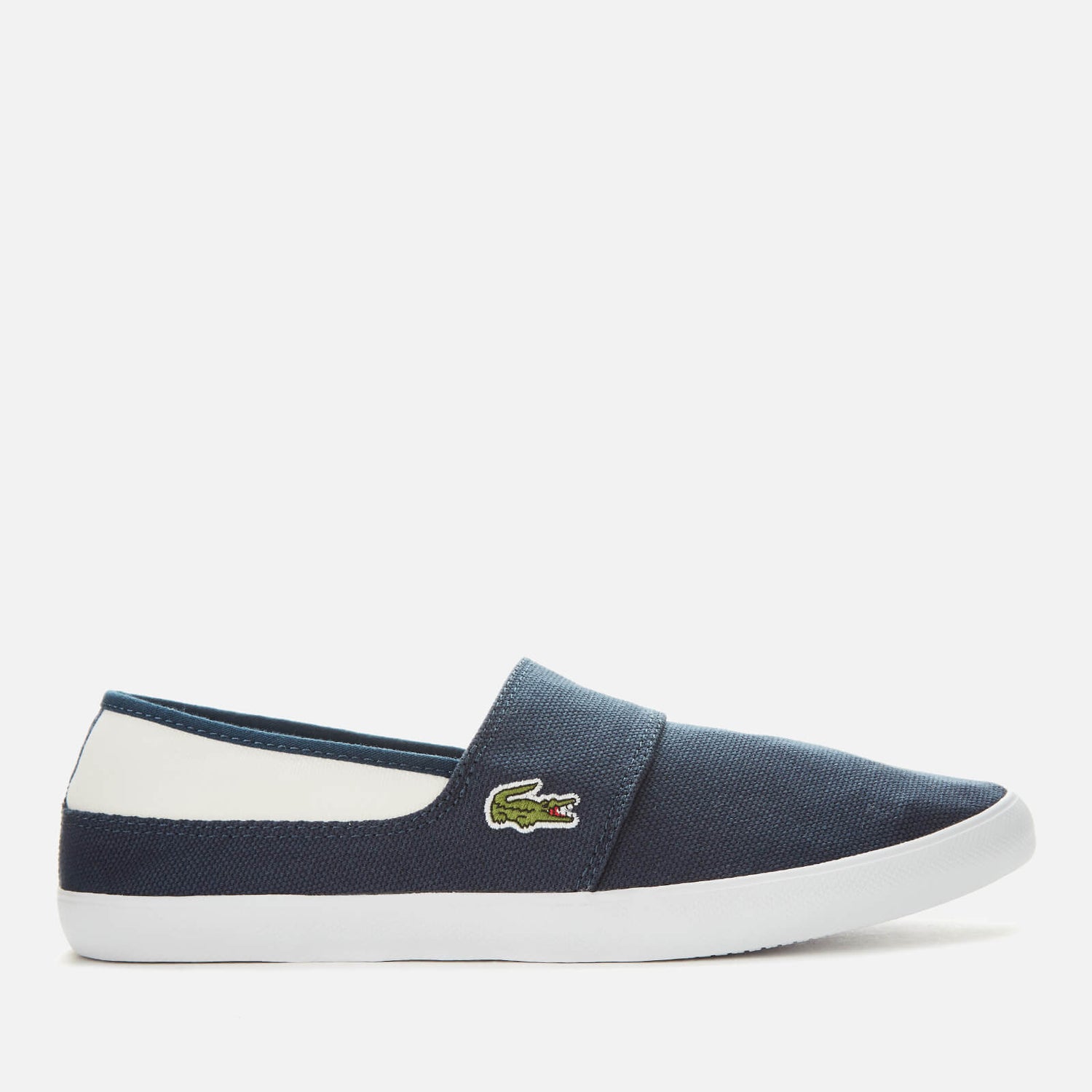 Lacoste Men s Marice Canvas Slip On Trainers Navy White TheHut
