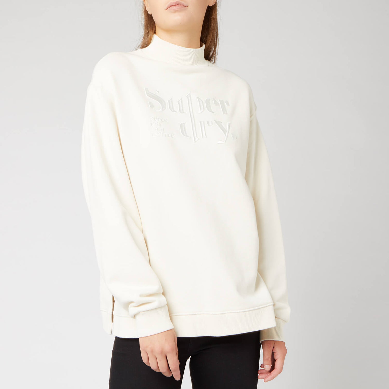Superdry Women s Ana High Neck Crew Sweatshirt Soft White