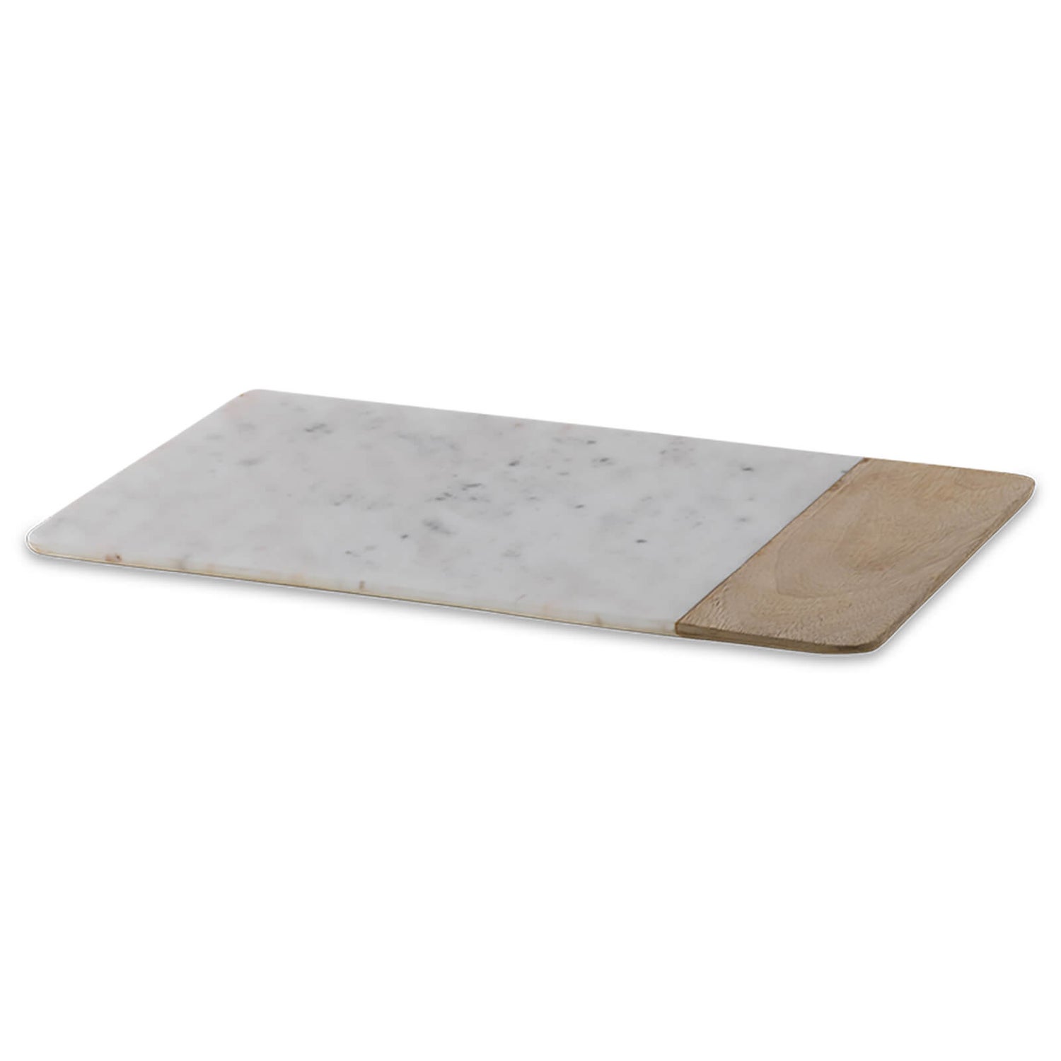 Nkuku Bwari Long Marble and Mango Wood Chopping Board - Large - White