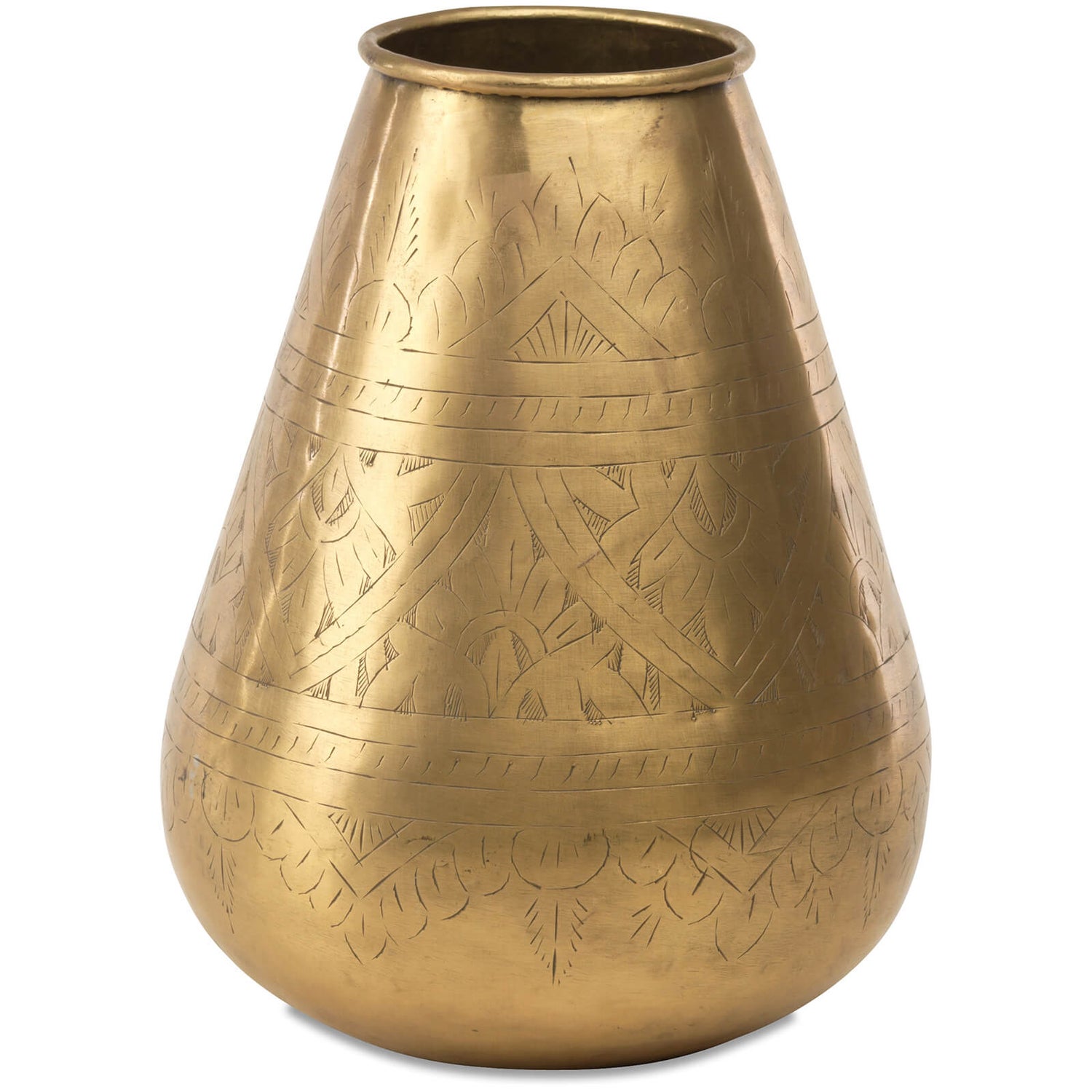 Nkuku Nami Antique Brass Pot Tapered Free UK Delivery Available