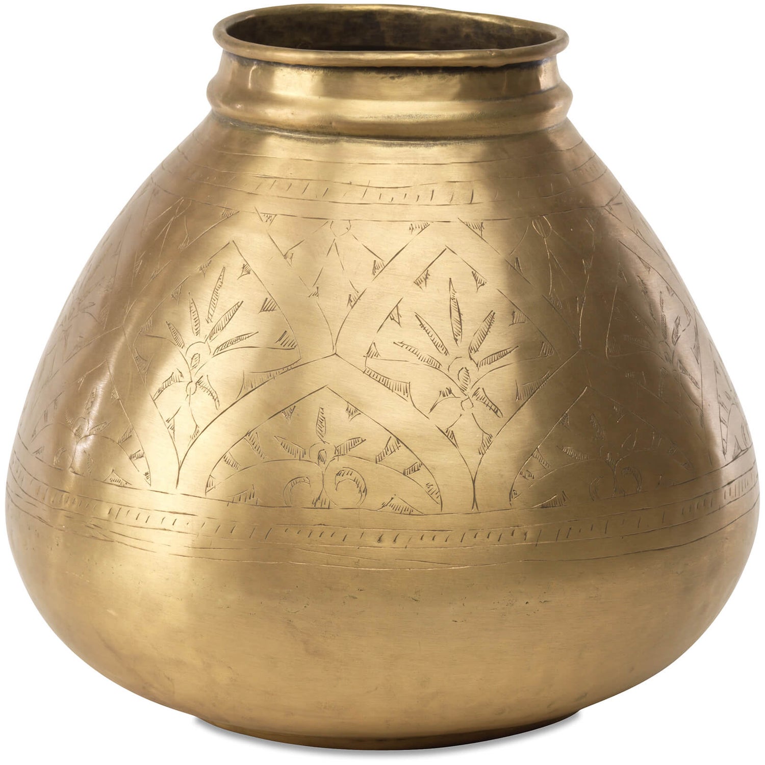Nkuku Nami Antique Round Brass Pot